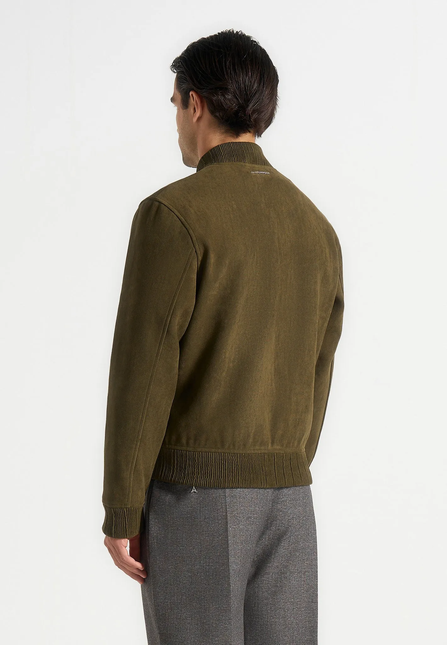 Arsène - Suede Bomber Jacket - Olive sold by Maniere De Voir product image thumbnail 4