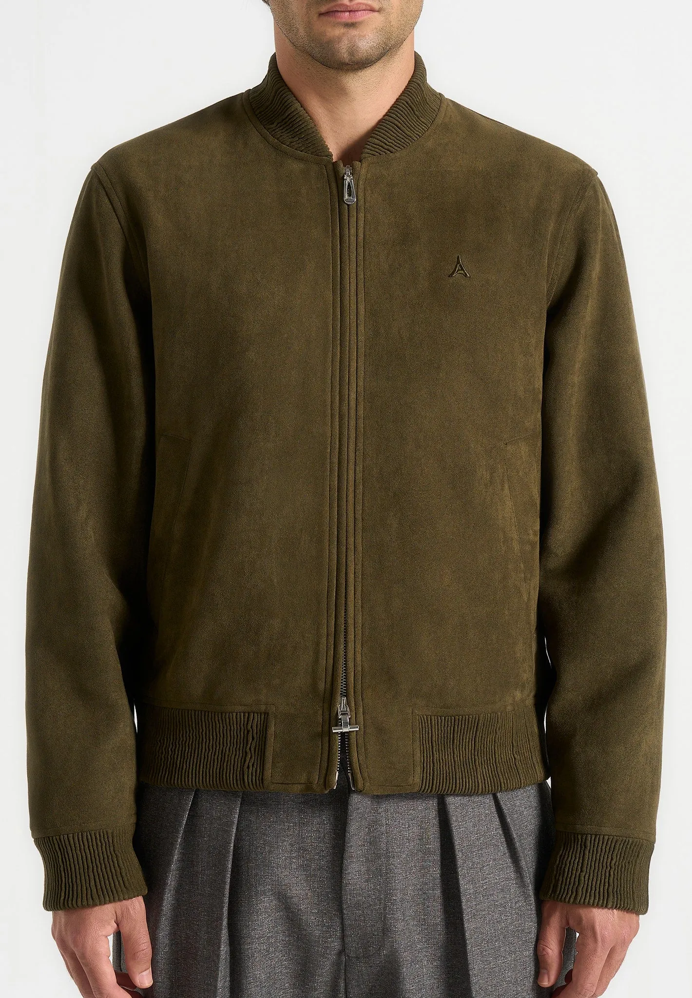 Arsène - Suede Bomber Jacket - Olive sold by Maniere De Voir product image thumbnail 2