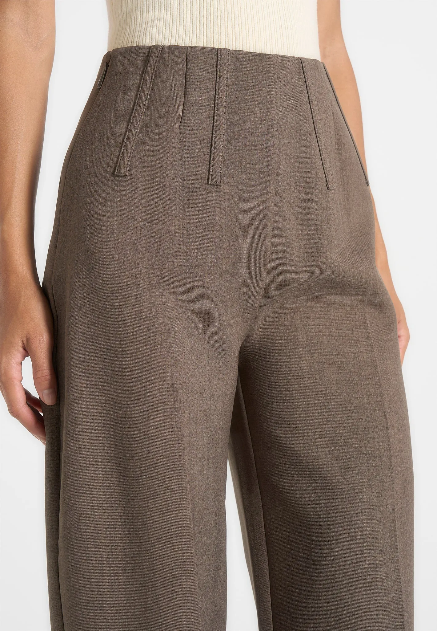 Rafaela - Corset Waist Tailored Trousers - Beige sold by Maniere De Voir product image thumbnail 3
