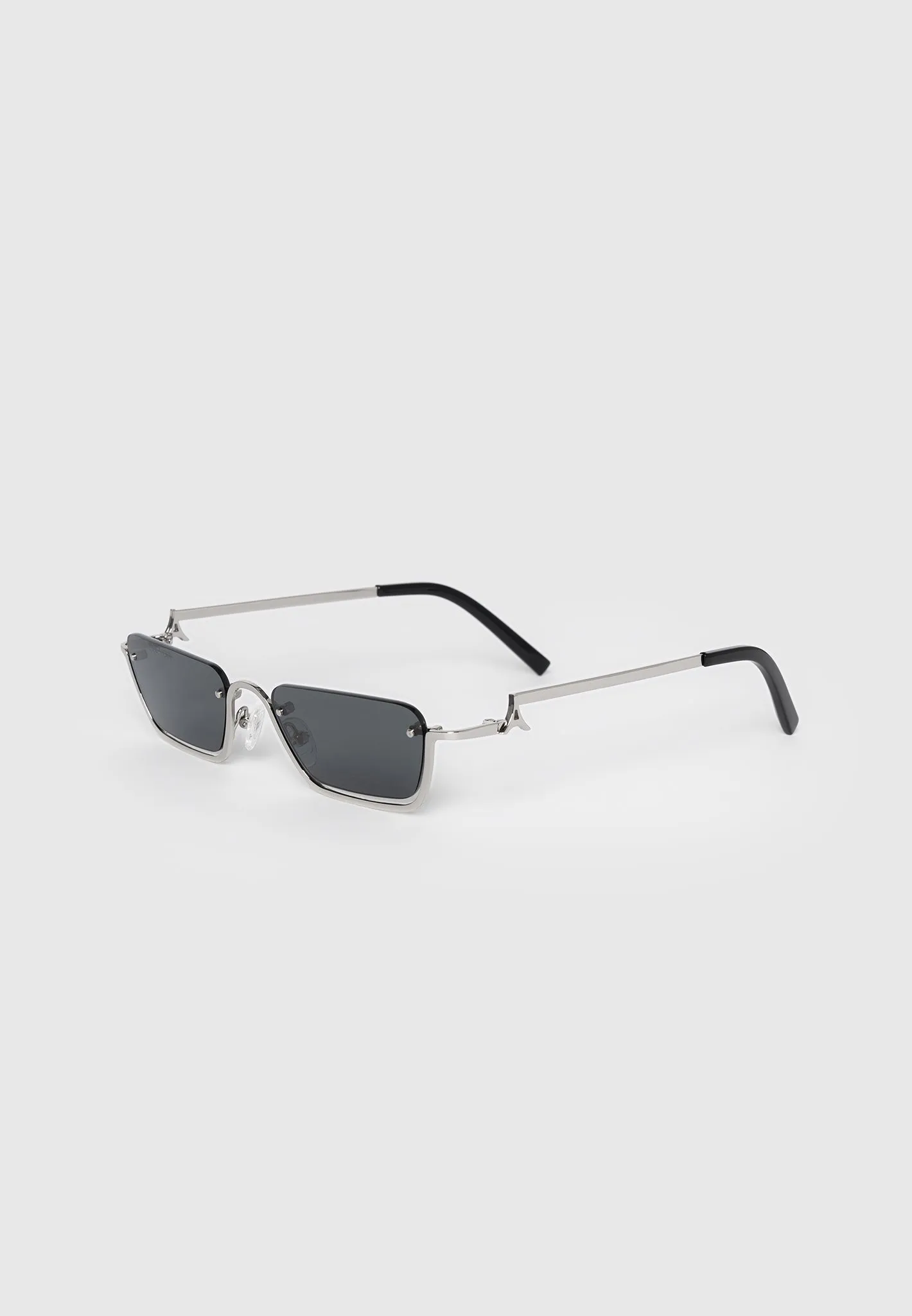 Kai - Rectangular Frameless Sunglasses - Silver sold by Maniere De Voir