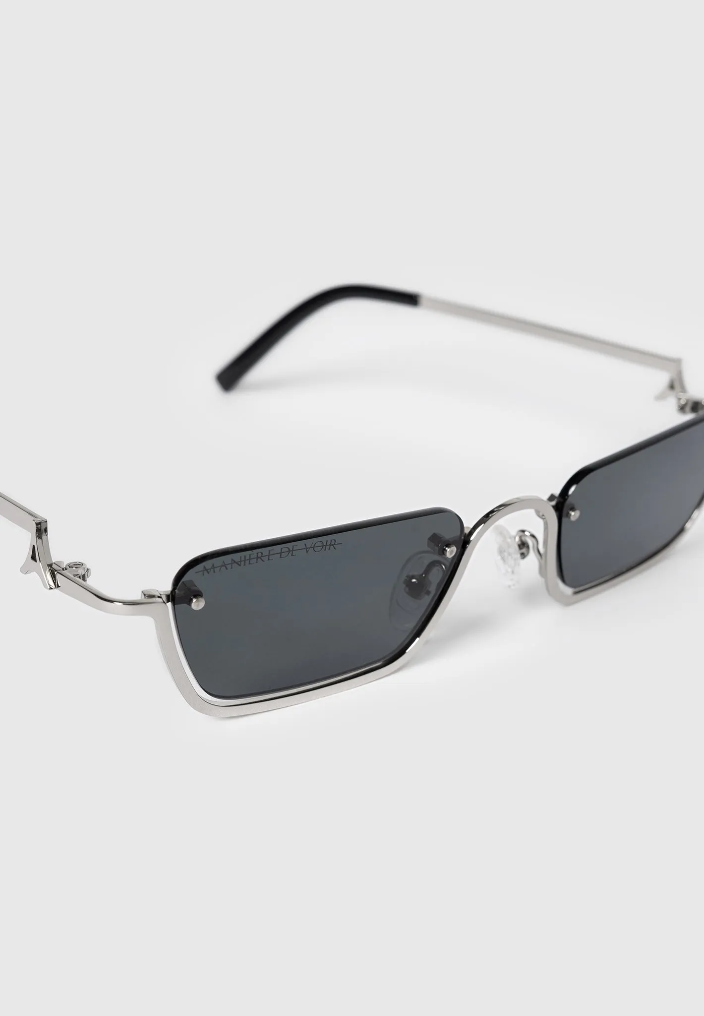 Kai - Rectangular Frameless Sunglasses - Silver sold by Maniere De Voir product image thumbnail 4