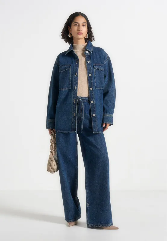 Joy - Denim Oversized Shirt - Indigo sold by Maniere De Voir