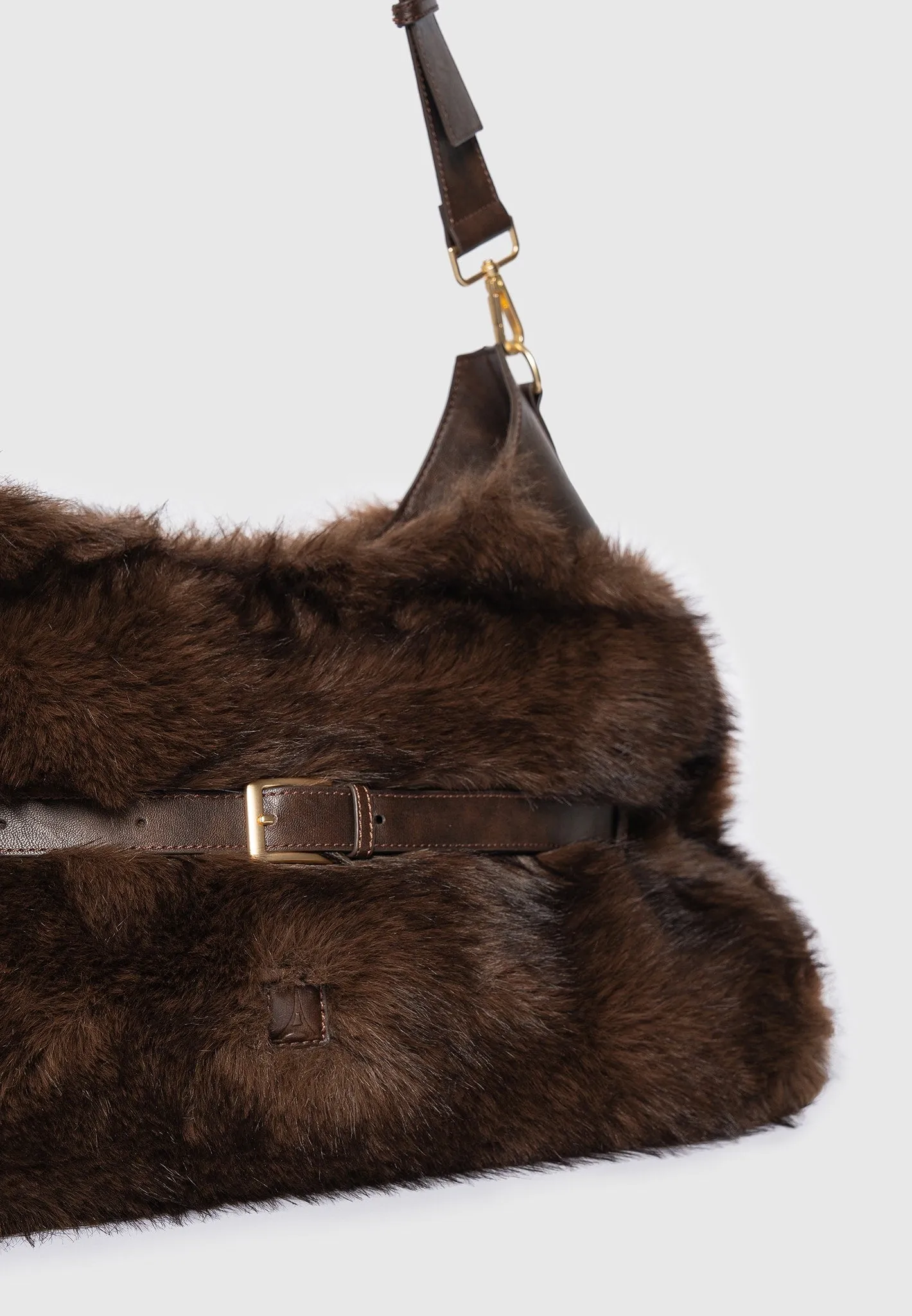 Cali - Fur Duffle Bag - Brown sold by Maniere De Voir product image thumbnail 4
