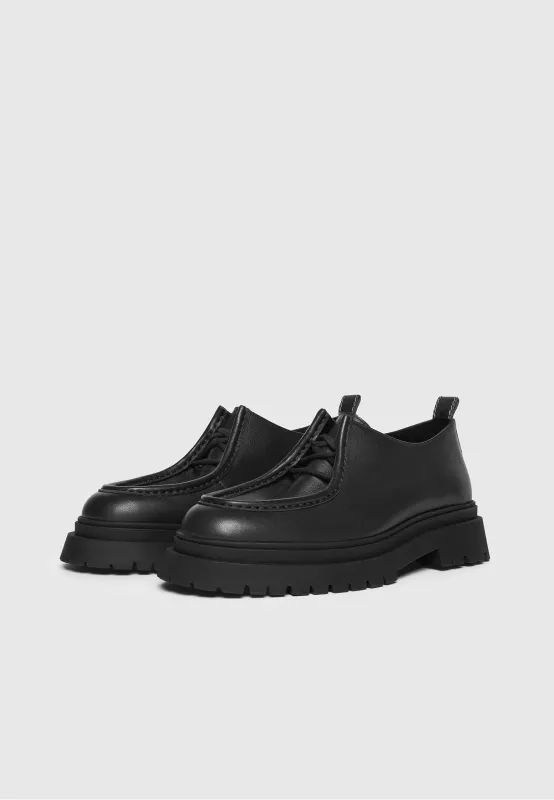 Lille - Leather Lace Up Shoe - Black sold by Maniere De Voir