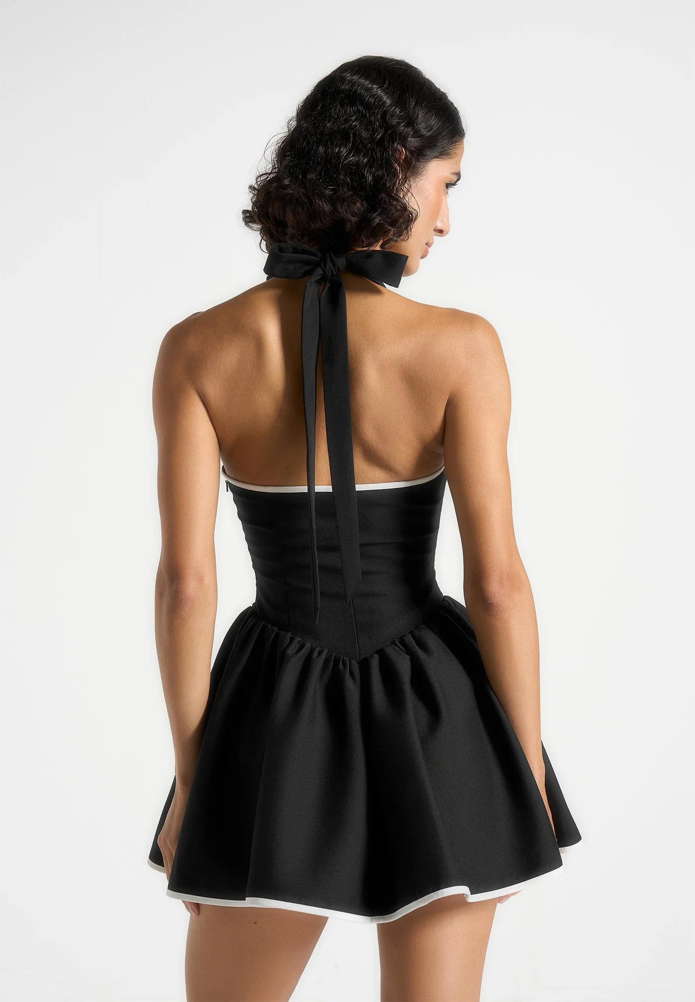 Roxana - Halter Neck Belted Mini Dress - Black sold by Maniere De Voir product image thumbnail 4