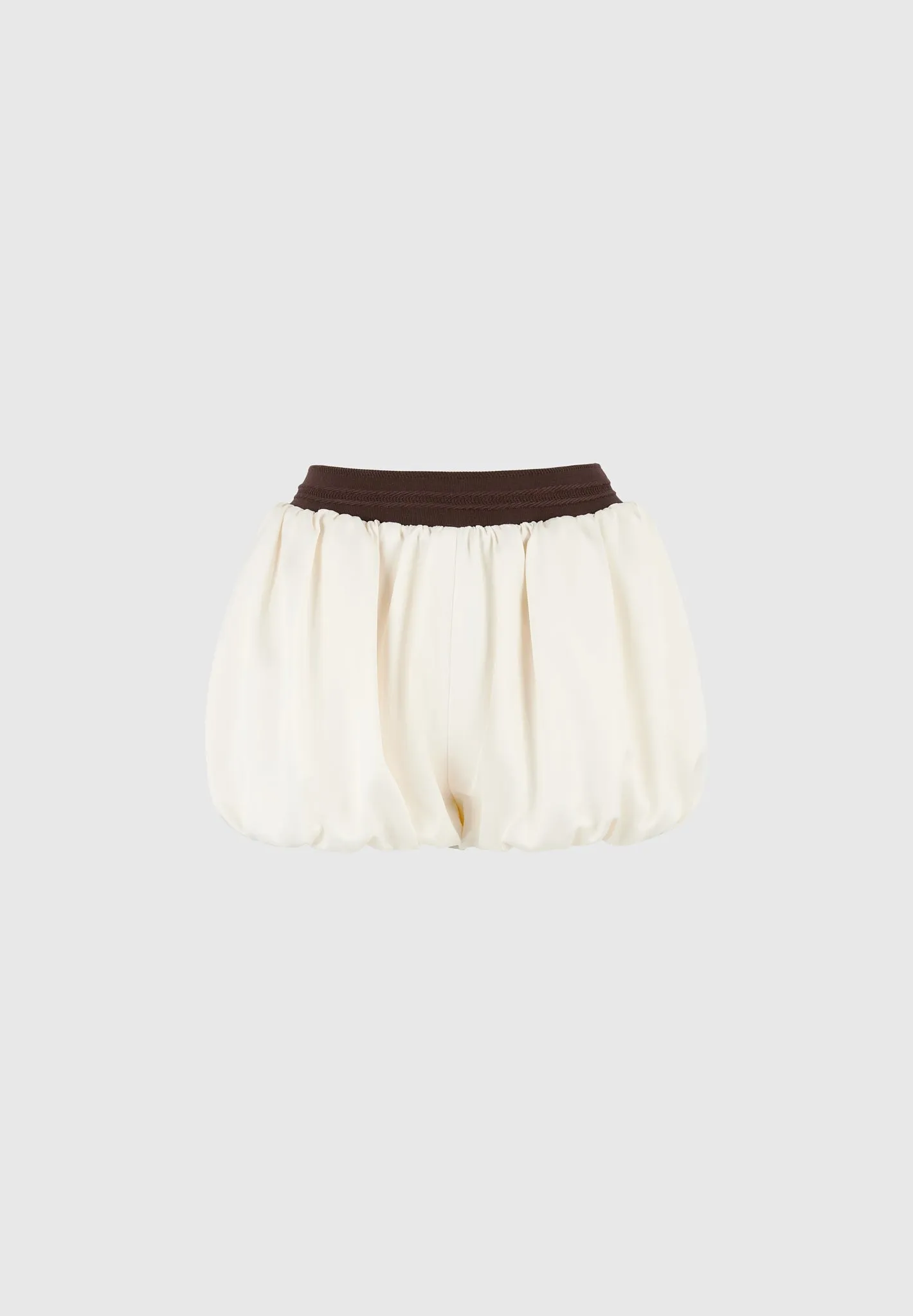 Zoe - Satin Balloon Shorts - Ivory/Brown sold by Maniere De Voir product image thumbnail 5