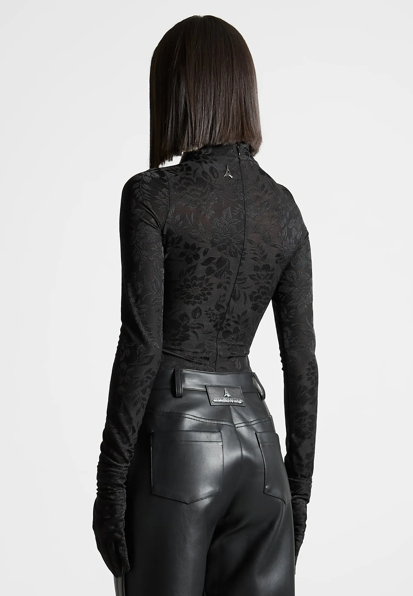 Ivy - Jacquard Bodysuit with Gloves - Black sold by Maniere De Voir product image thumbnail 3