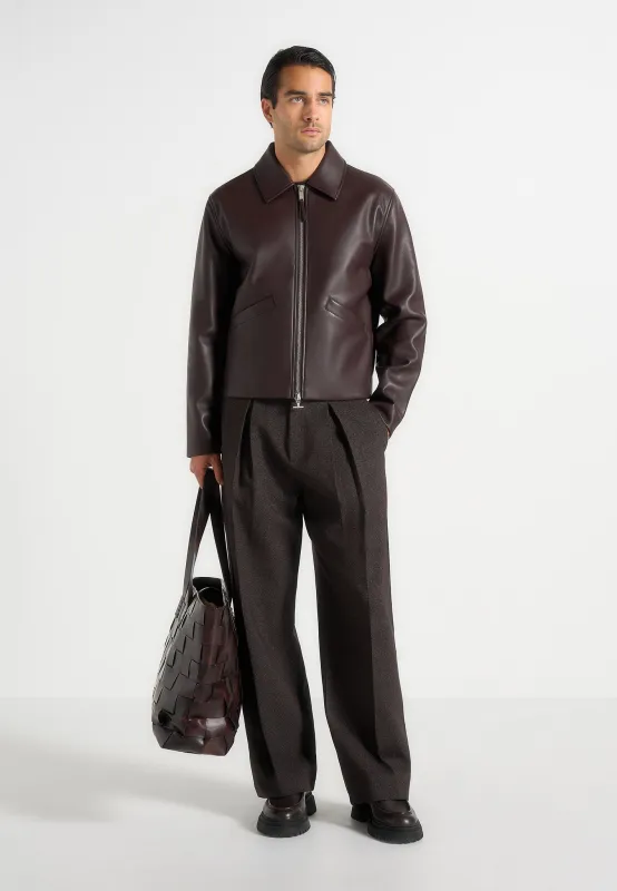 Yves - Minimal Leather Jacket - Brown sold by Maniere De Voir