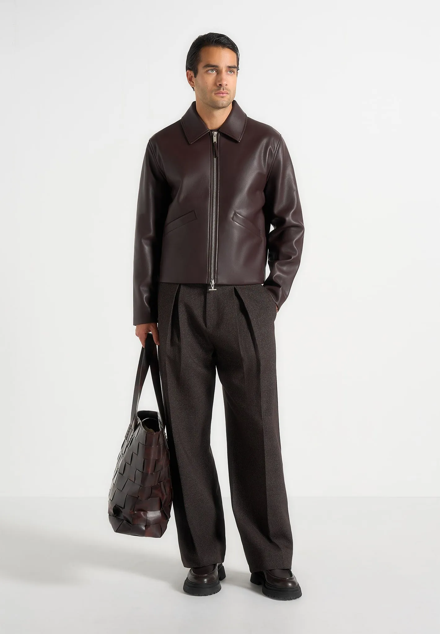 Yves - Minimal Leather Jacket - Brown sold by Maniere De Voir