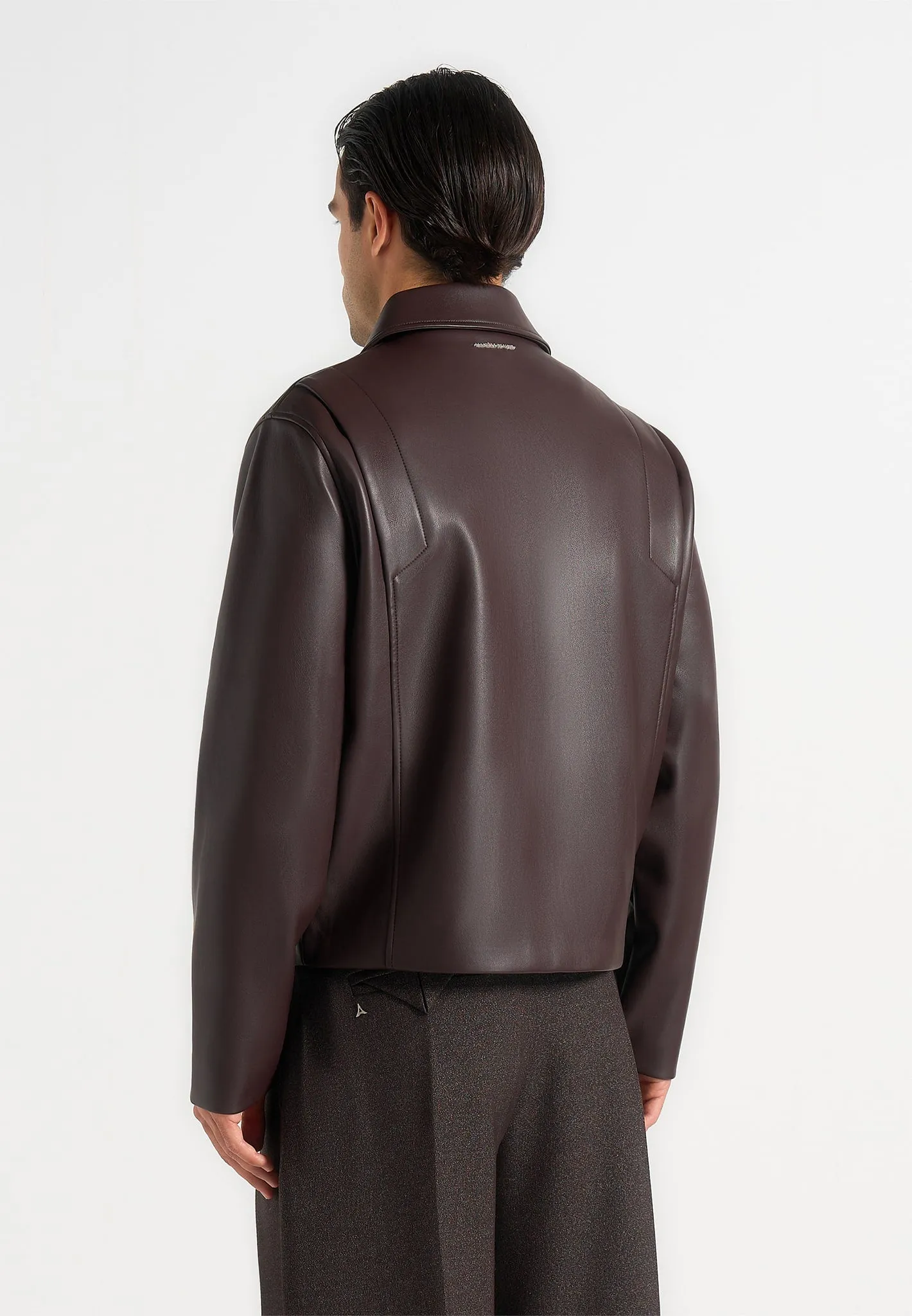 Yves - Minimal Leather Jacket - Brown sold by Maniere De Voir product image thumbnail 4