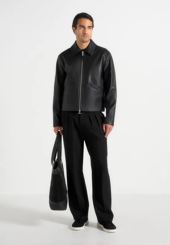 Yves - Minimal Leather Jacket - Black sold by Maniere De Voir