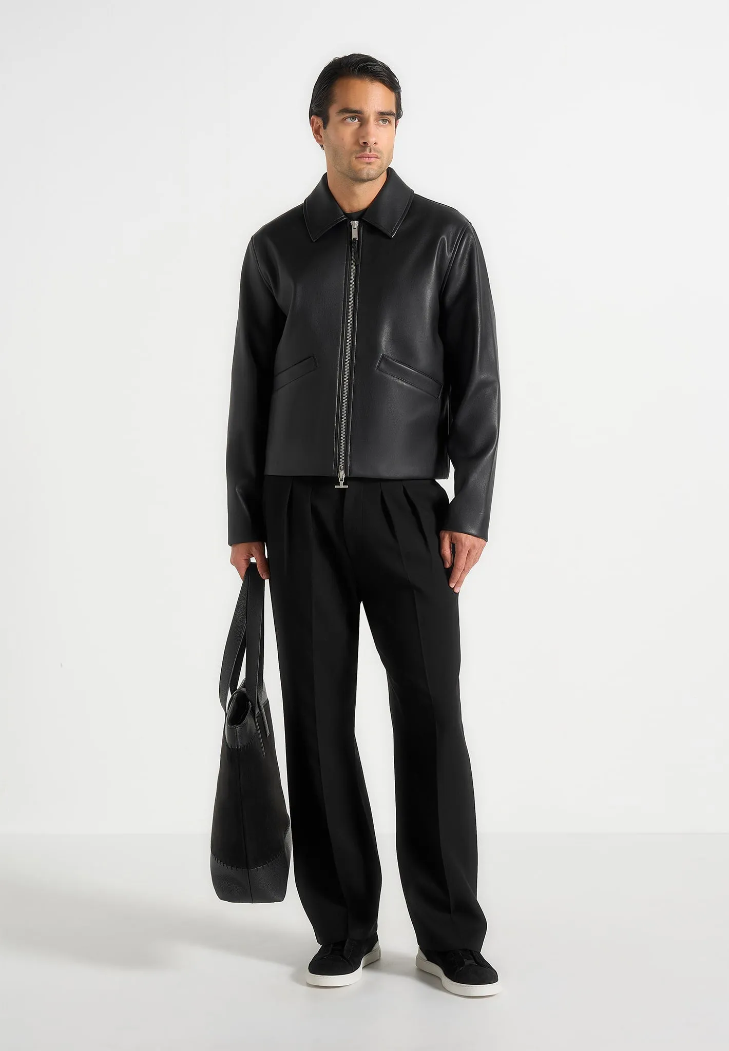 Yves - Minimal Leather Jacket - Black sold by Maniere De Voir