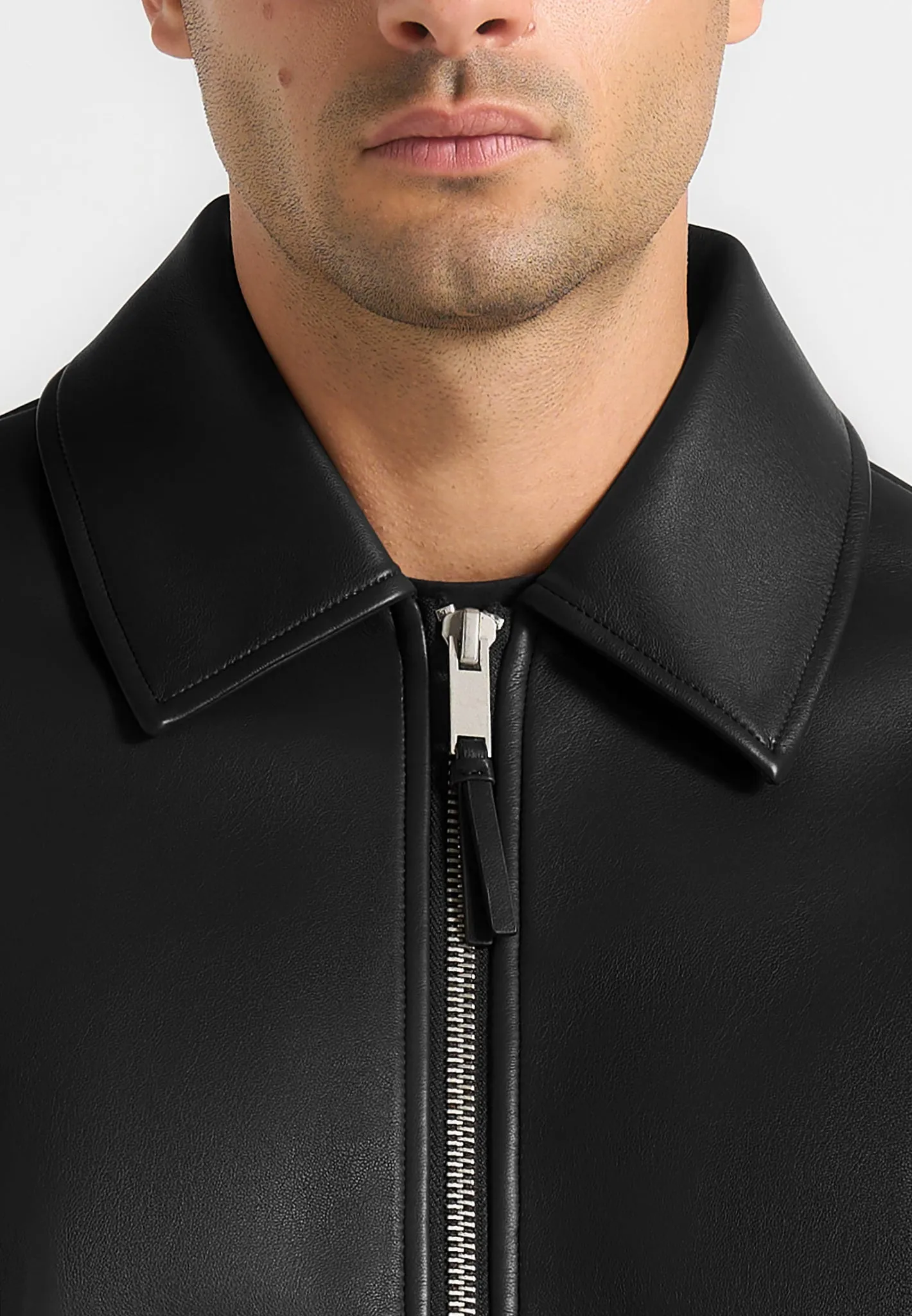 Yves - Minimal Leather Jacket - Black sold by Maniere De Voir product image thumbnail 5