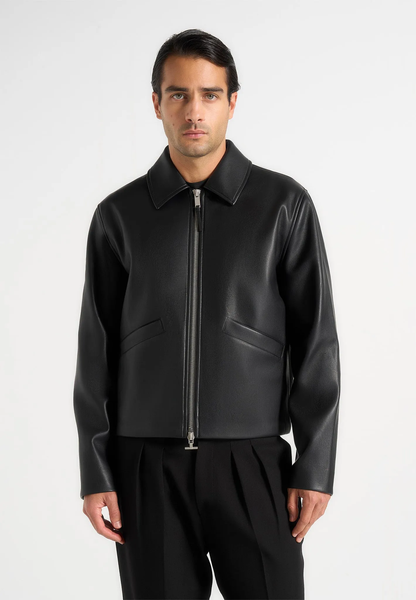 Yves - Minimal Leather Jacket - Black sold by Maniere De Voir product image thumbnail 2