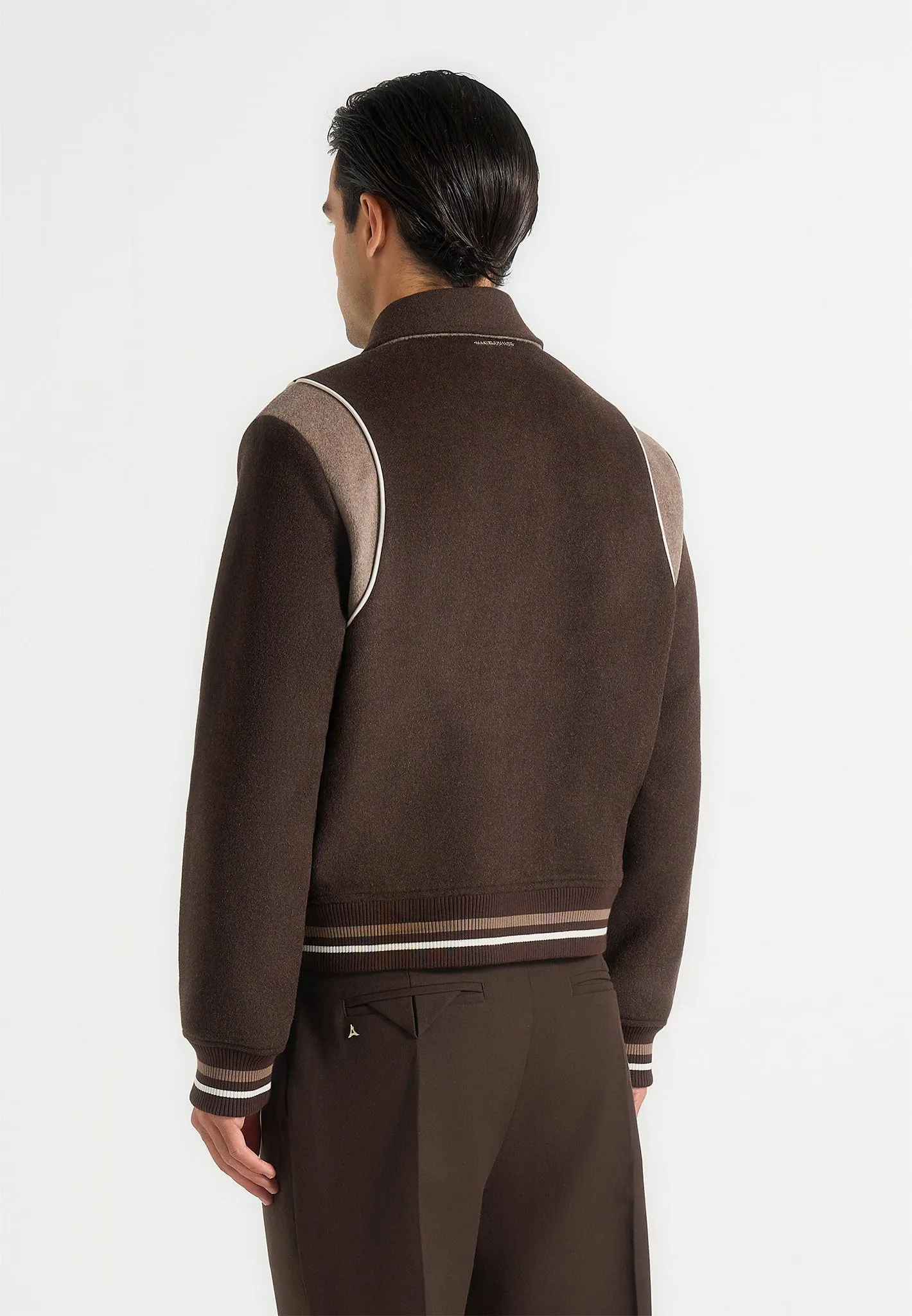 Nico - Contrast Wool Varsity Jacket - Brown sold by Maniere De Voir product image thumbnail 4
