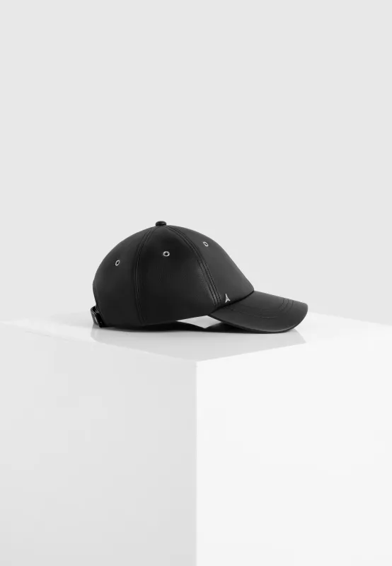 Lou - Leather Cap - Black made by Maniere De Voir