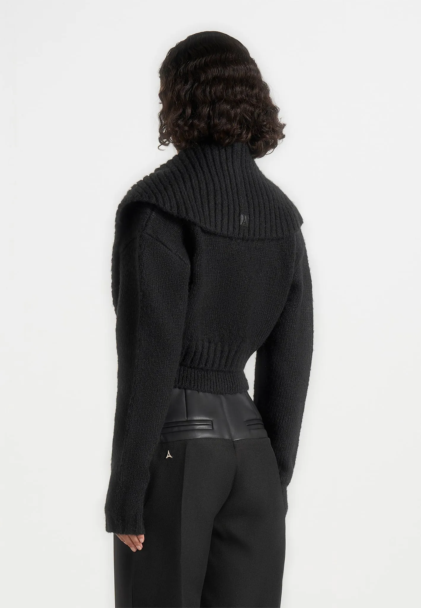 Emya - 2-in-1 Knit Shrug With Twisted Bandeau Top - Black sold by Maniere De Voir product image thumbnail 5
