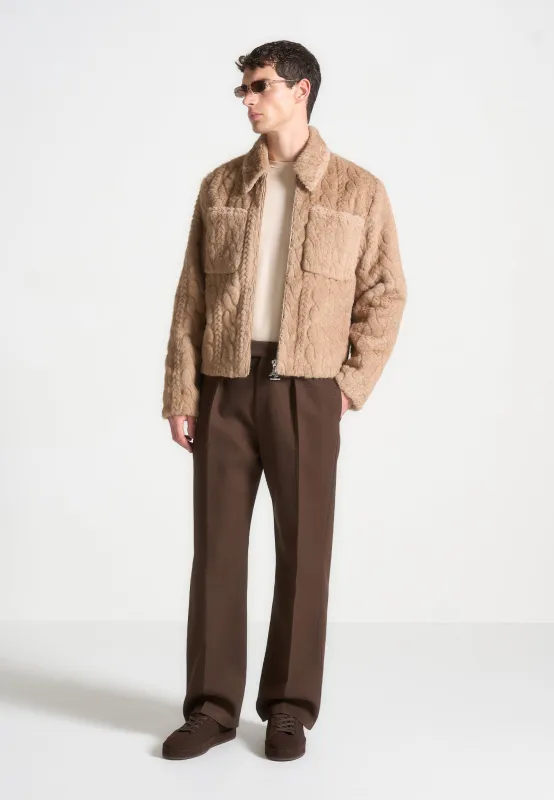 Plush Cable Jacket - Taupe sold by Maniere De Voir