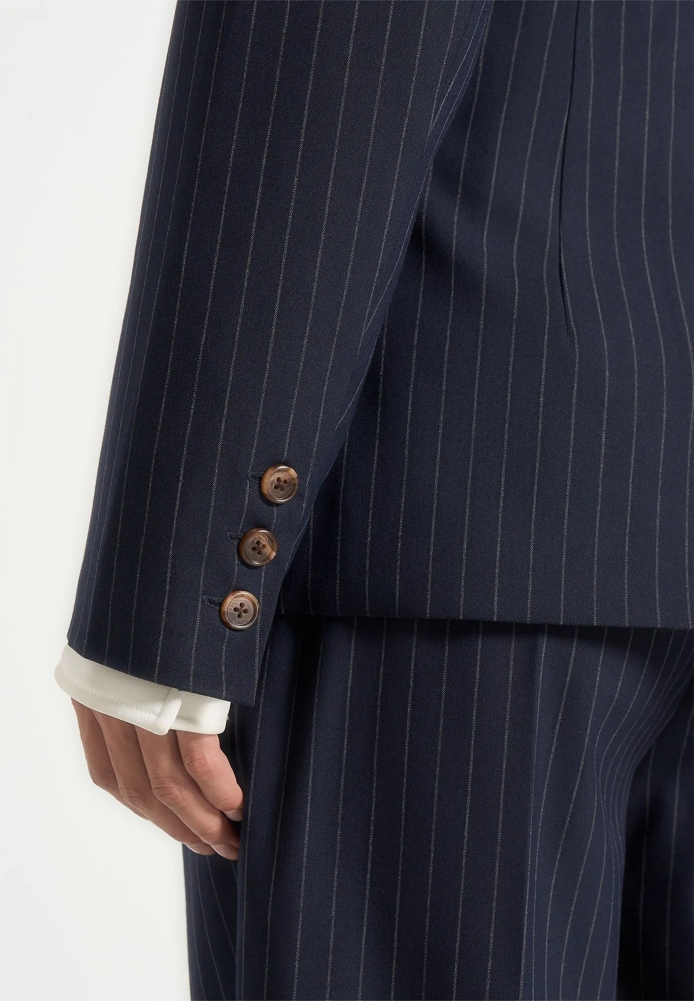 Maia - Pinstripe Double Breasted Blazer - Navy sold by Maniere De Voir product image thumbnail 5