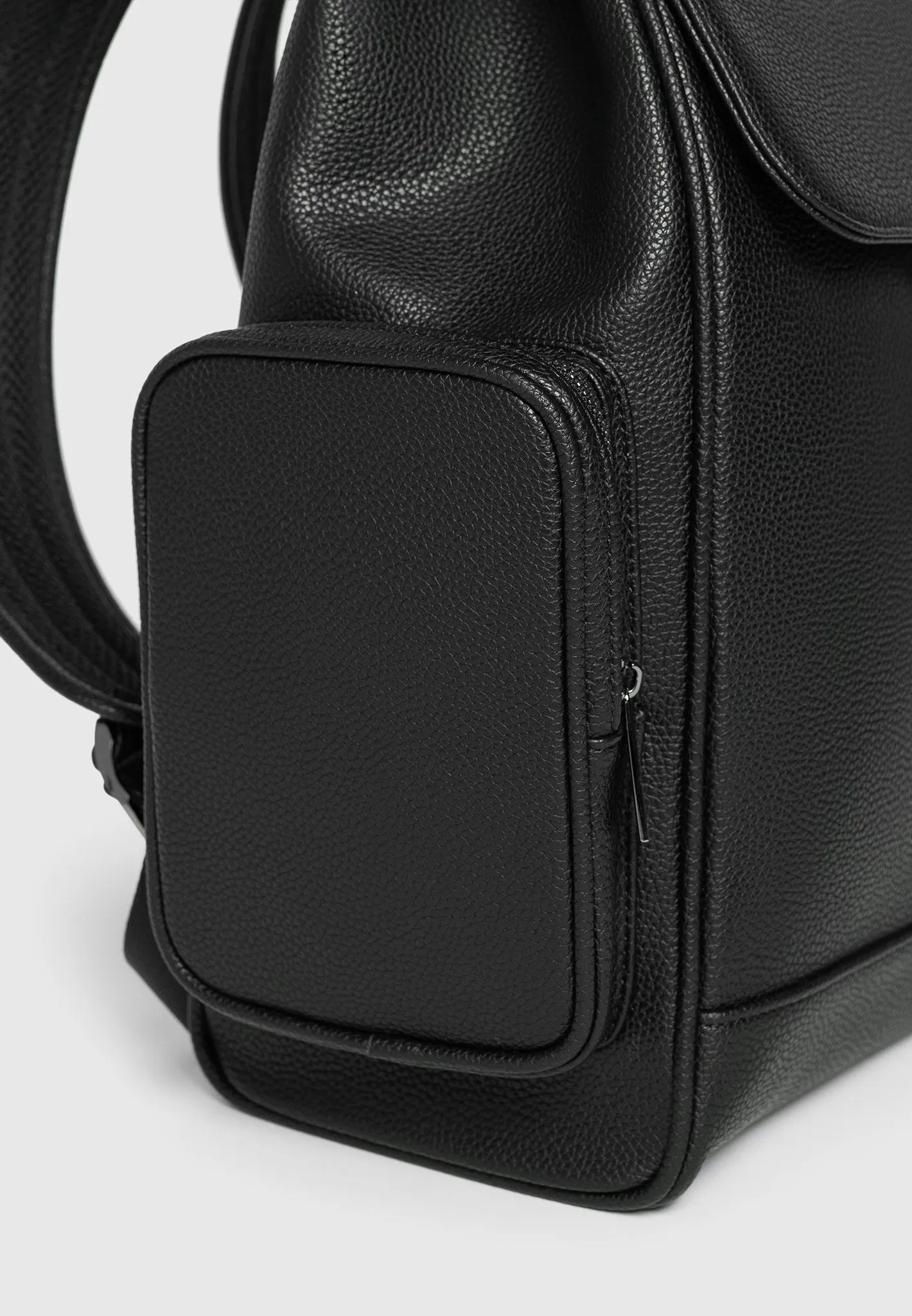 Maloe - Pebbled Leather Eiffel Clasp Backpack - Black sold by Maniere De Voir product image thumbnail 5