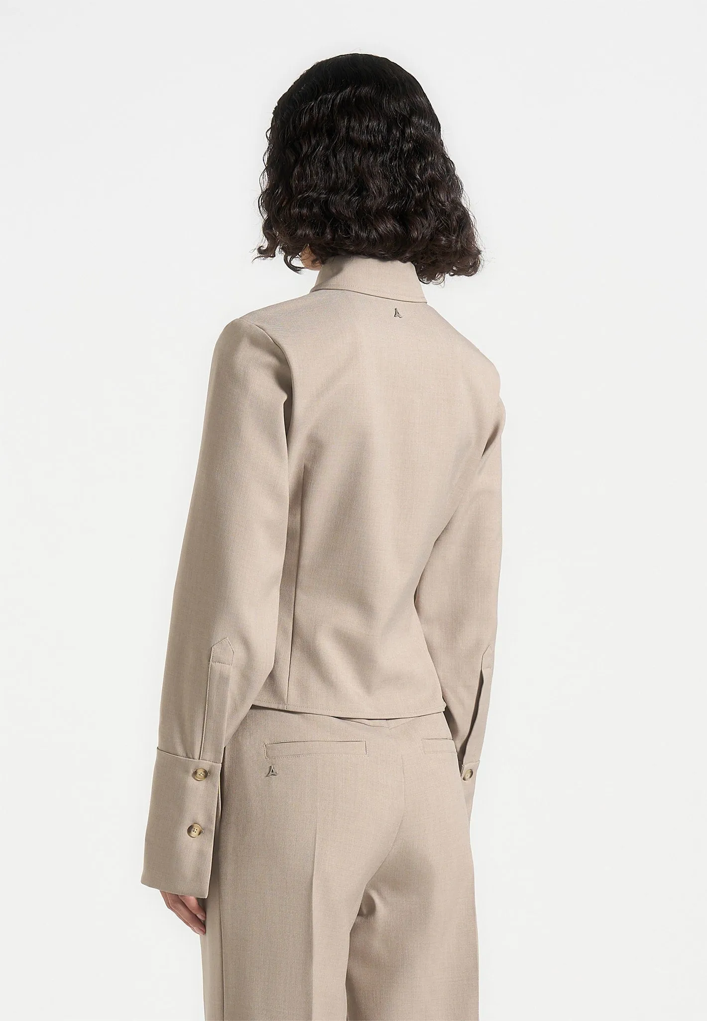 Sonia - Tailored Angled Shirt - Beige sold by Maniere De Voir product image thumbnail 3