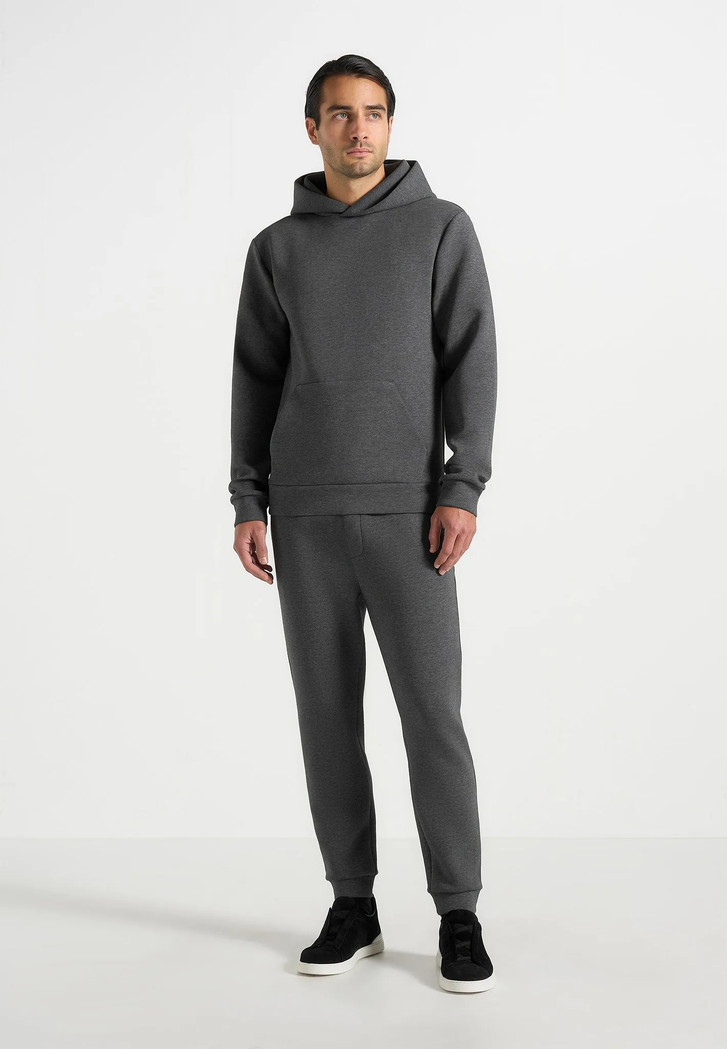 Dion - Neoprene Minimal Tapered Fit Cuffed Joggers - Charcoal Grey sold by Maniere De Voir product image thumbnail 2