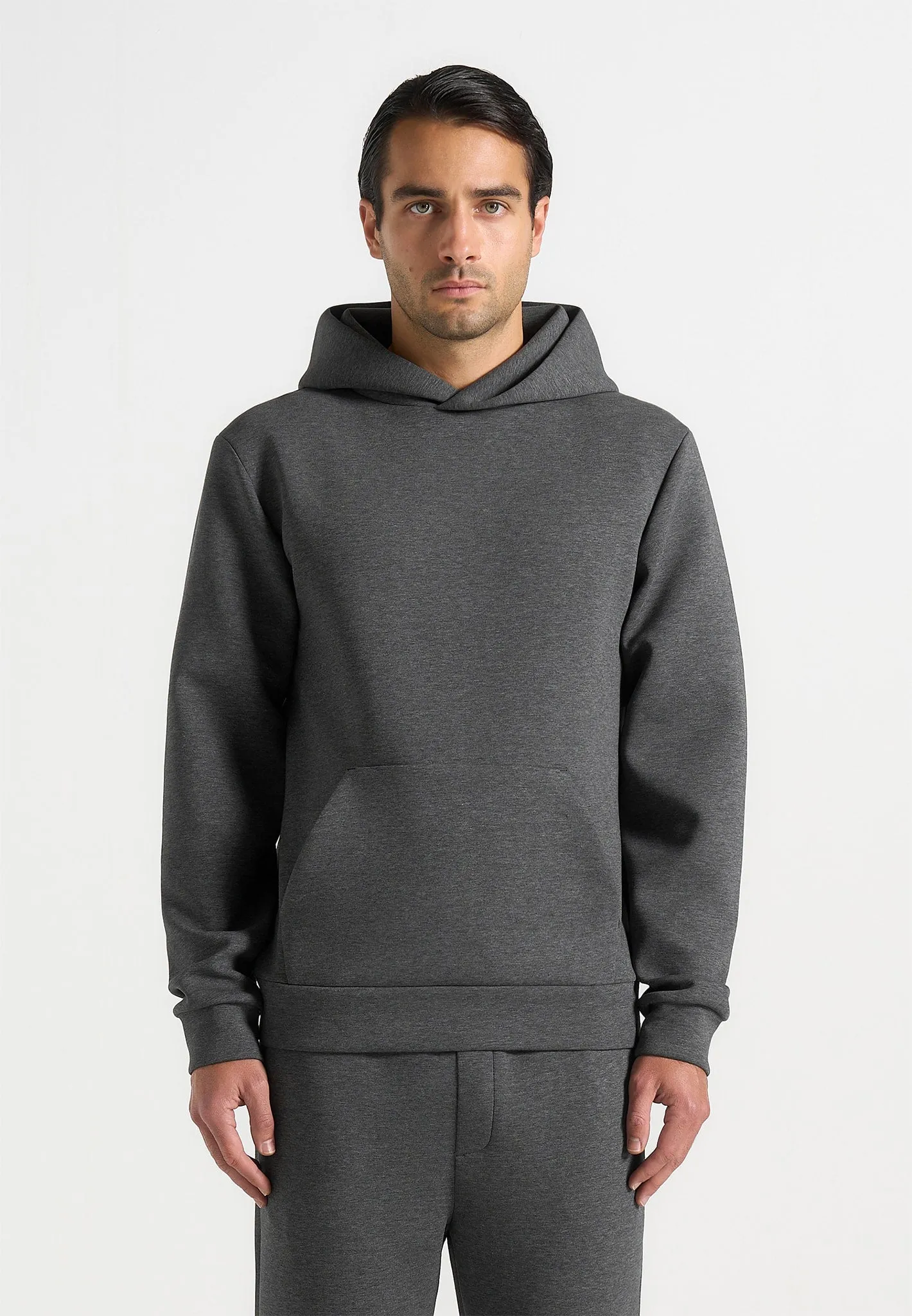 Drew - Neoprene Minimal Regular Fit Hoodie - Charcoal Grey sold by Maniere De Voir product image thumbnail 5