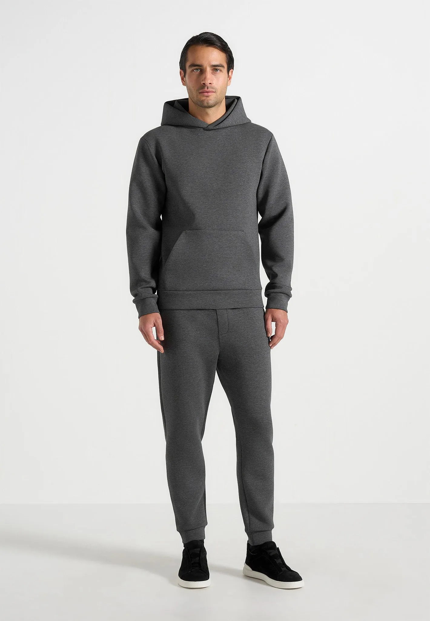 Drew - Neoprene Minimal Regular Fit Hoodie - Charcoal Grey sold by Maniere De Voir product image thumbnail 2