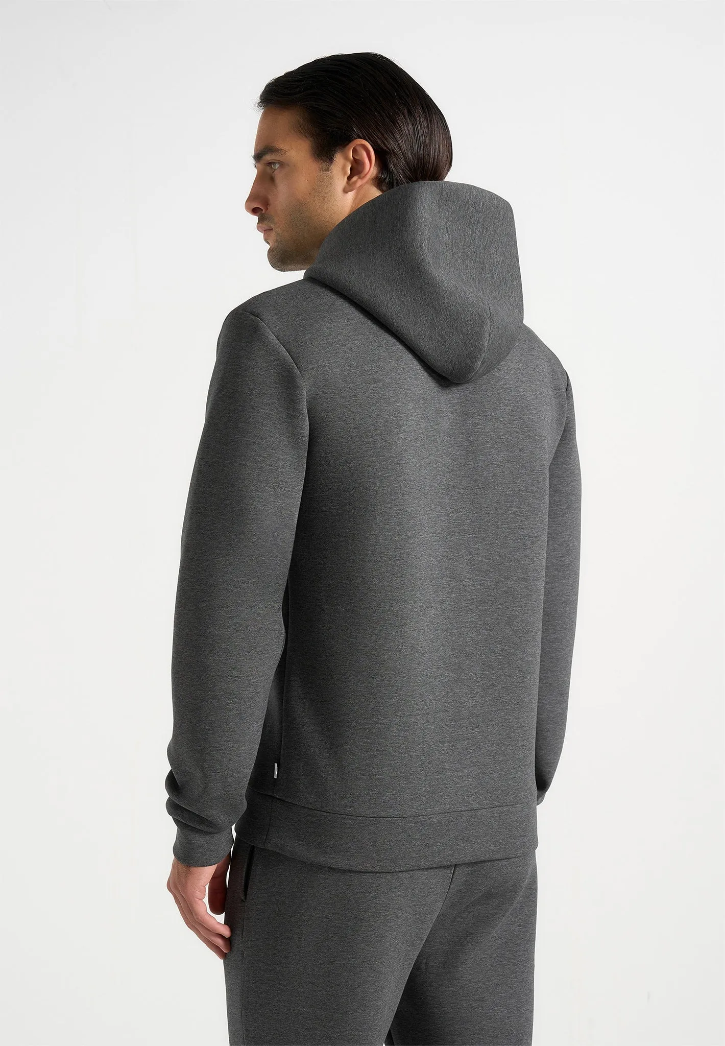Drew - Neoprene Minimal Regular Fit Hoodie - Charcoal Grey sold by Maniere De Voir product image thumbnail 4