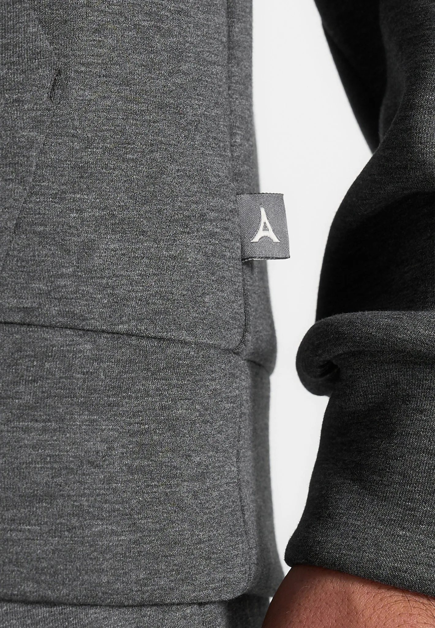 Drew - Neoprene Minimal Regular Fit Hoodie - Charcoal Grey sold by Maniere De Voir product image thumbnail 3