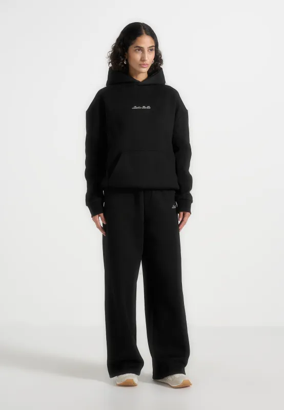 Ollie - Unisex Signature Relaxed Fit Hoodie - Black sold by Maniere De Voir