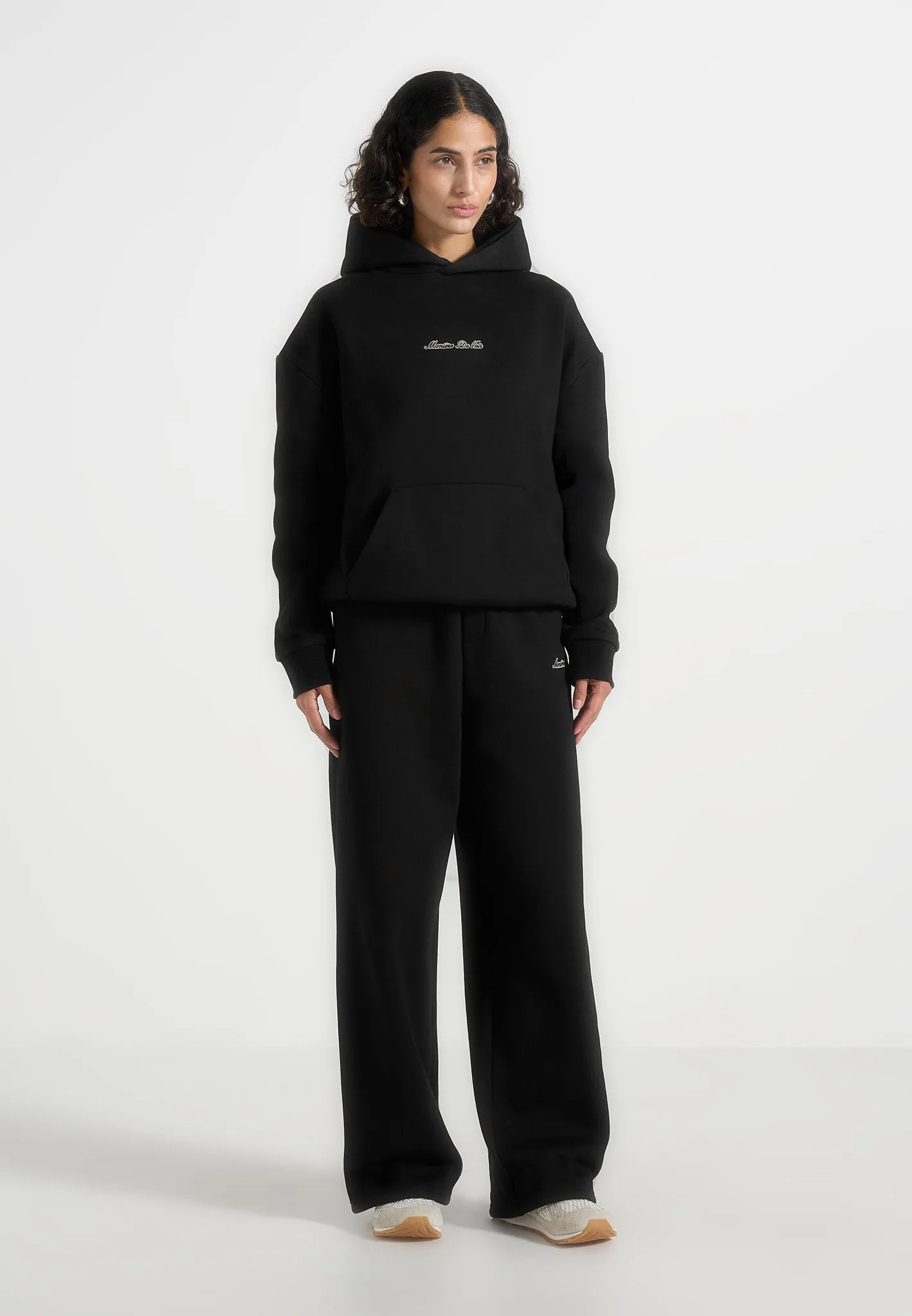 Ollie - Unisex Signature Relaxed Fit Hoodie - Black sold by Maniere De Voir