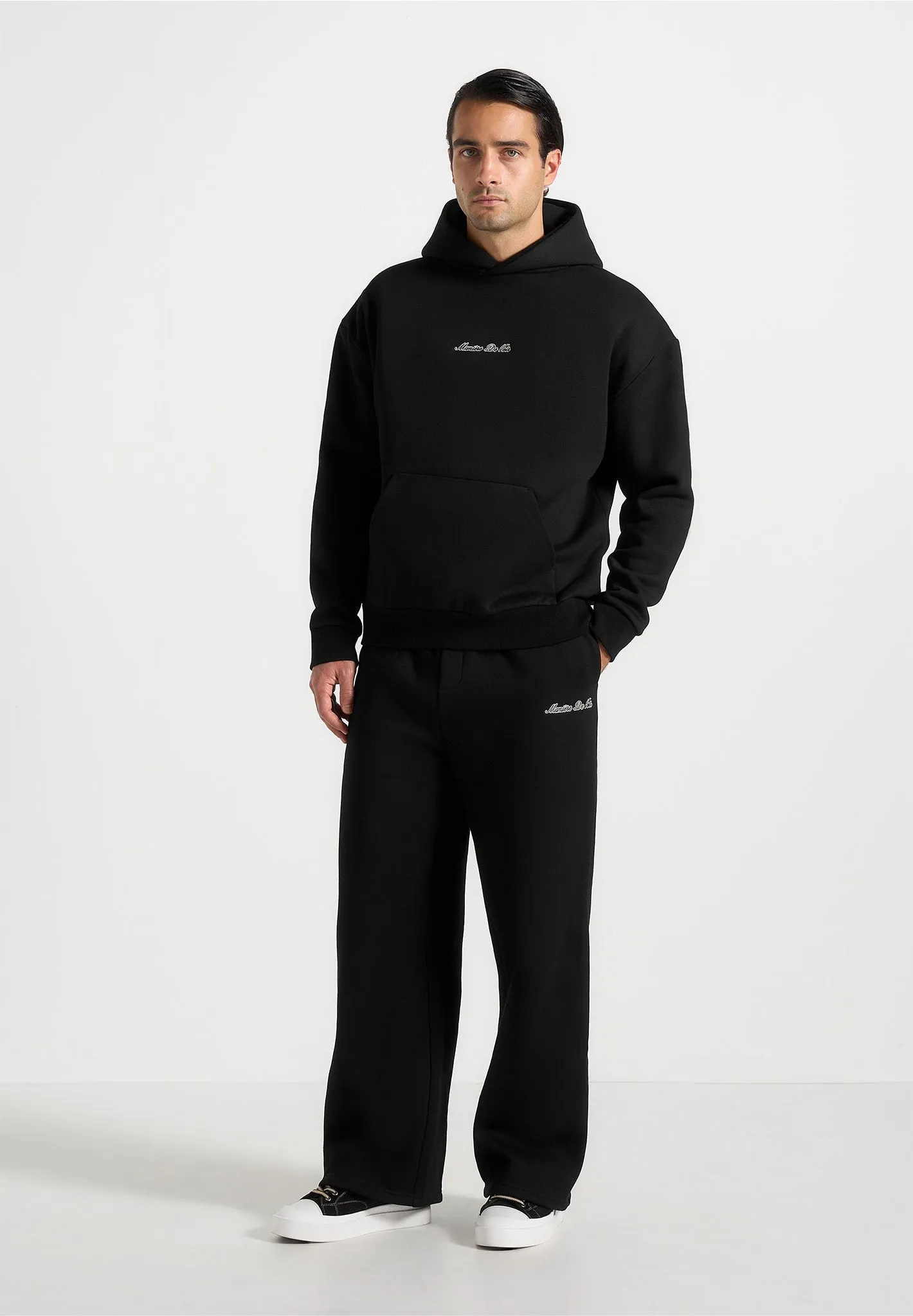 Ollie - Unisex Signature Relaxed Fit Hoodie - Black sold by Maniere De Voir product image thumbnail 2