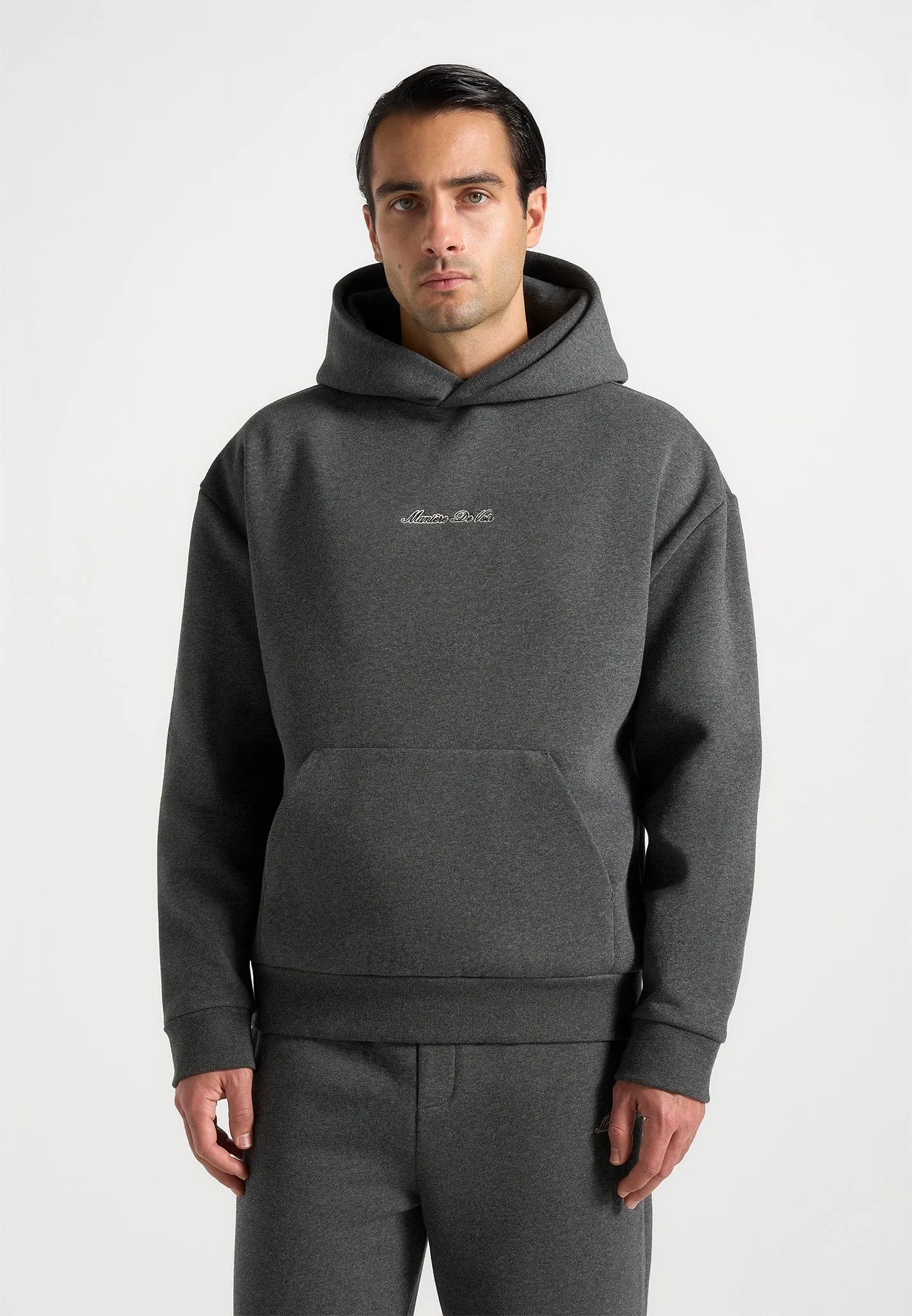 Ollie - Unisex Signature Relaxed Fit Hoodie - Charcoal Grey sold by Maniere De Voir product image thumbnail 4