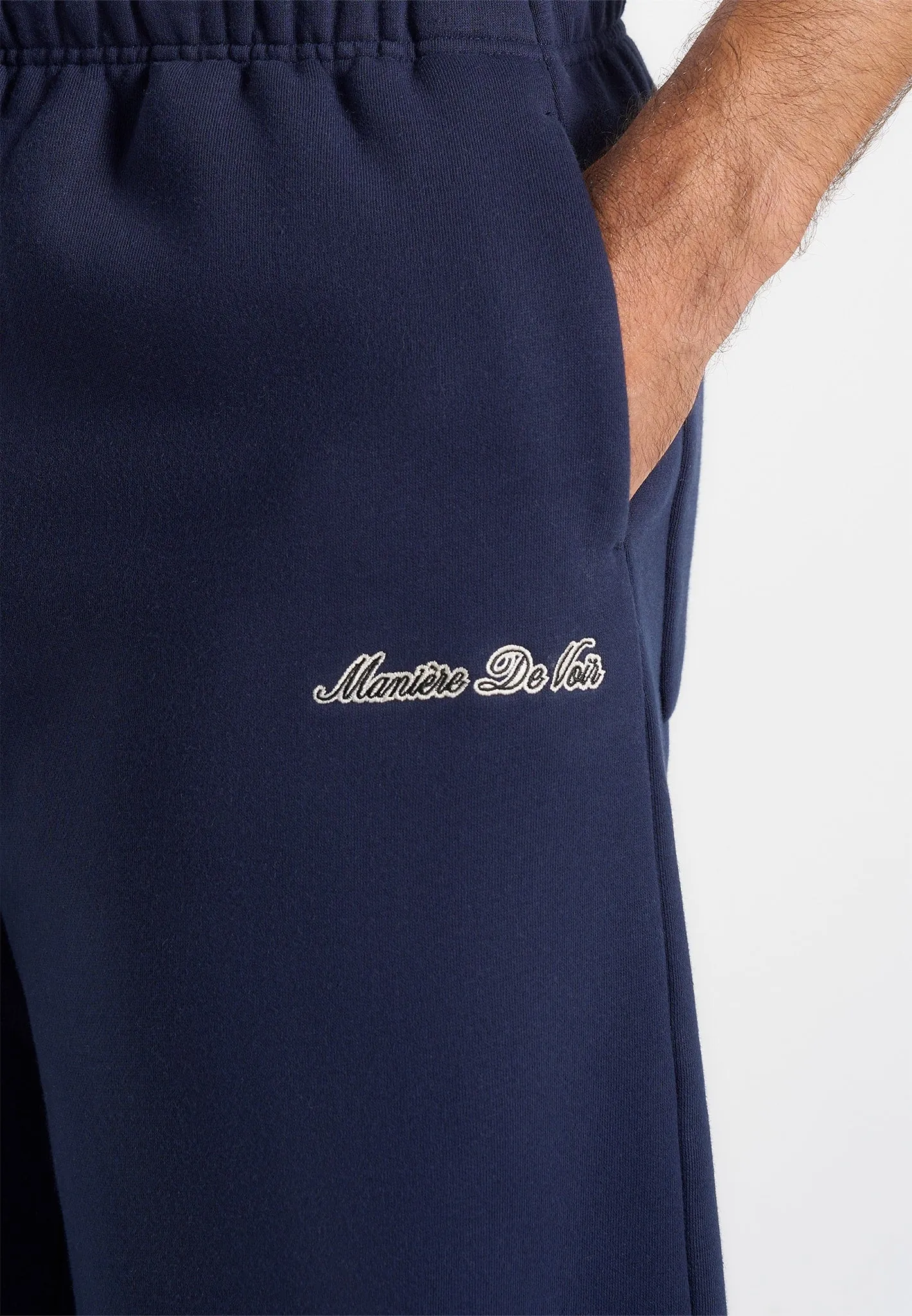 Taylor - Unisex Signature Wide Leg Joggers - Navy sold by Maniere De Voir product image thumbnail 5