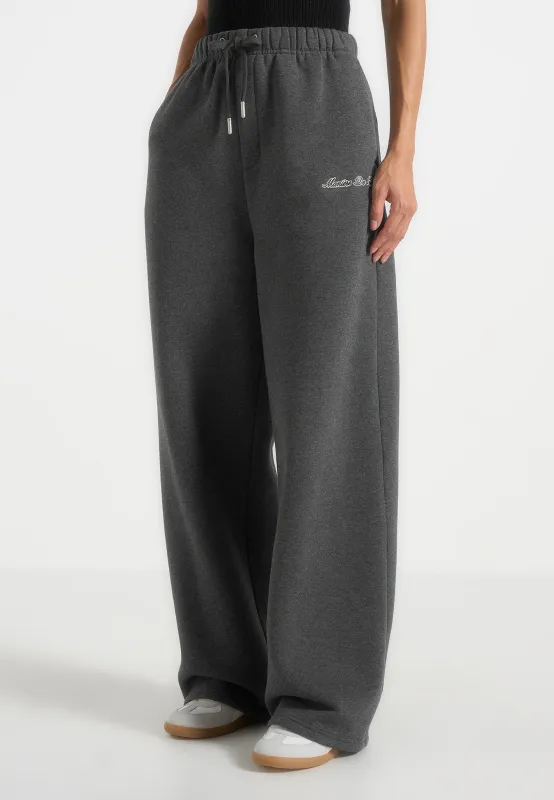Taylor - Unisex Signature Wide Leg Joggers - Charcoal Grey sold by Maniere De Voir