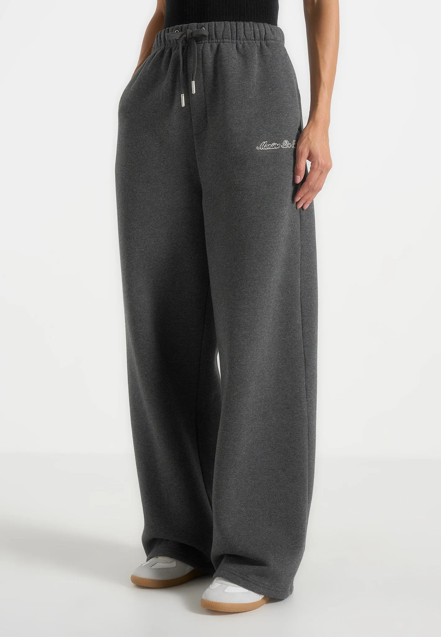 Taylor - Unisex Signature Wide Leg Joggers - Charcoal Grey sold by Maniere De Voir