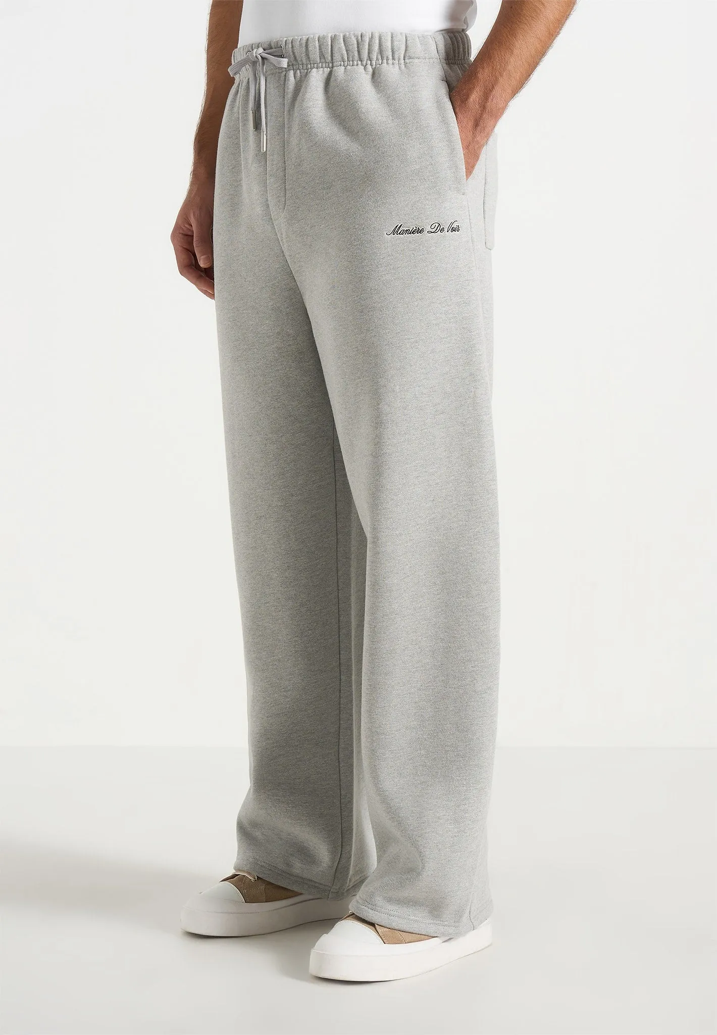 Taylor - Unisex Signature Wide Leg Joggers - Marl Grey sold by Maniere De Voir product image thumbnail 2