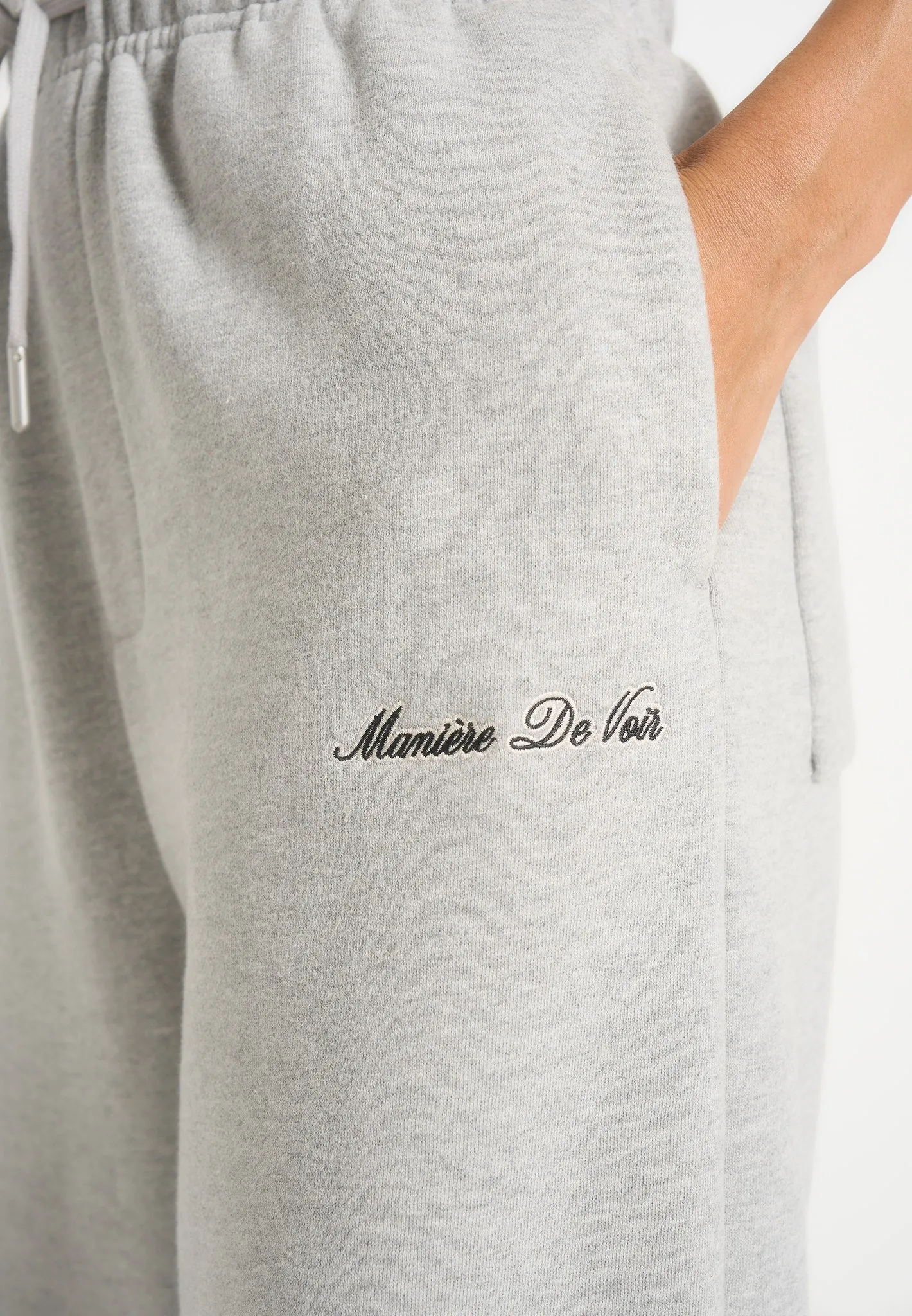 Taylor - Unisex Signature Wide Leg Joggers - Marl Grey sold by Maniere De Voir product image thumbnail 5