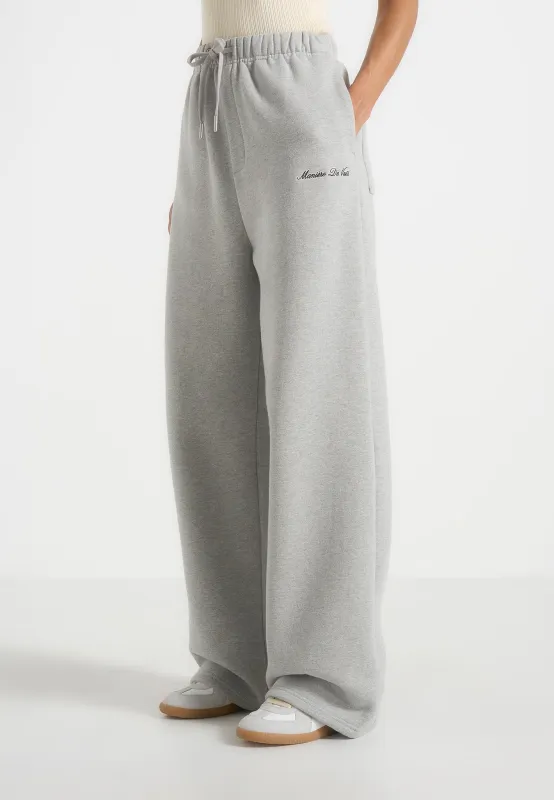 Taylor - Unisex Signature Wide Leg Joggers - Marl Grey sold by Maniere De Voir