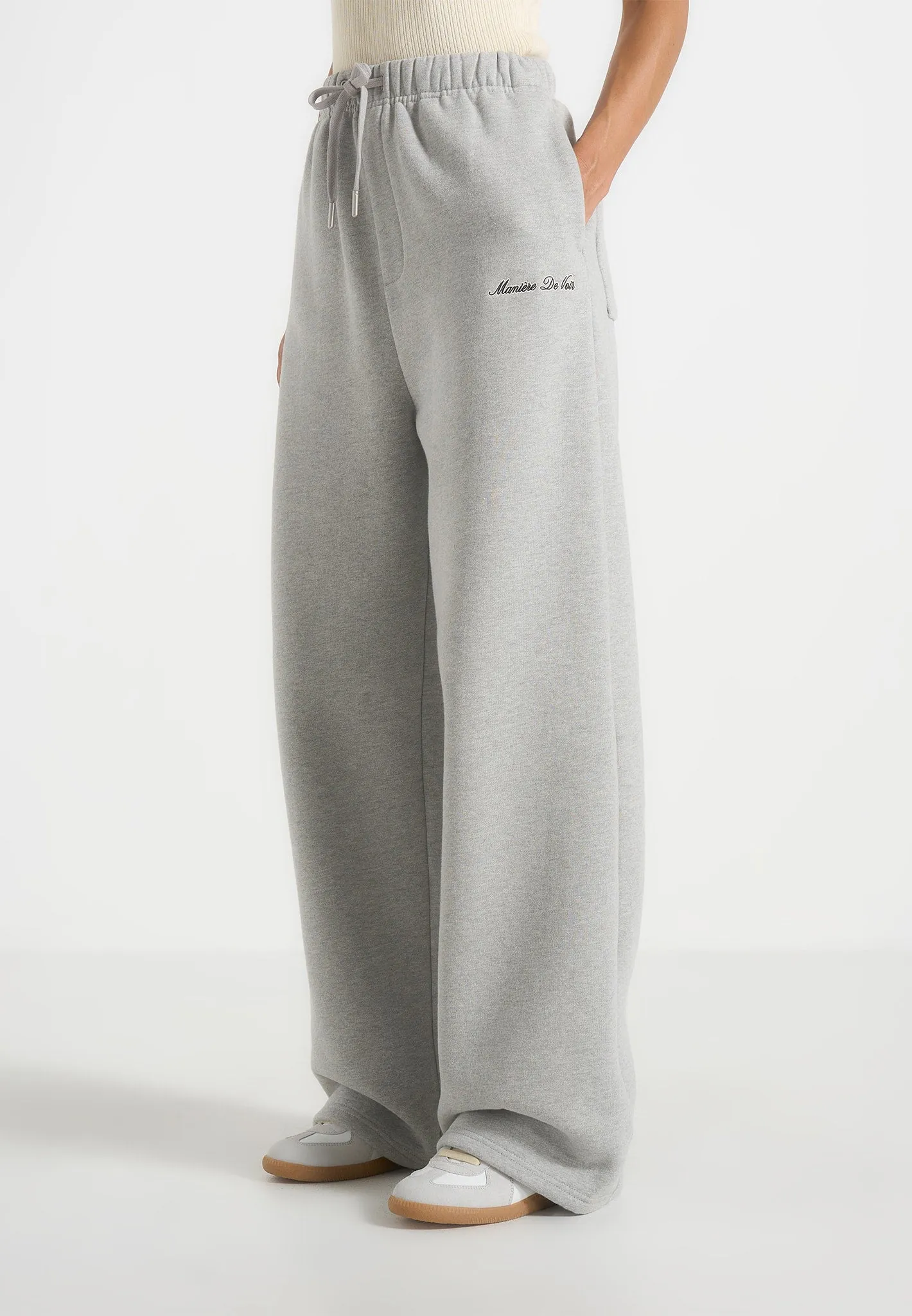 Taylor - Unisex Signature Wide Leg Joggers - Marl Grey sold by Maniere De Voir