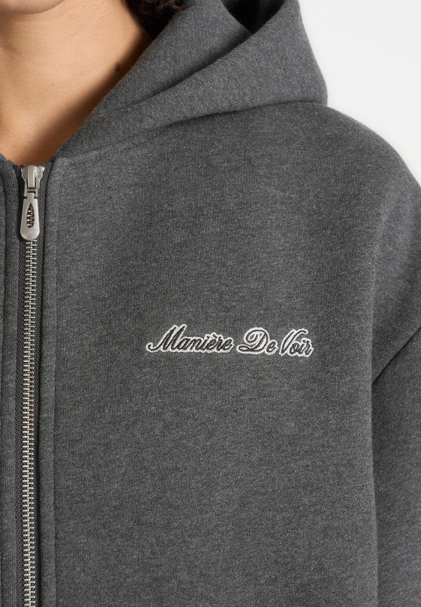 Zia - Unisex Signature Relaxed Fit Zip Hoodie - Charcoal Grey sold by Maniere De Voir product image thumbnail 5