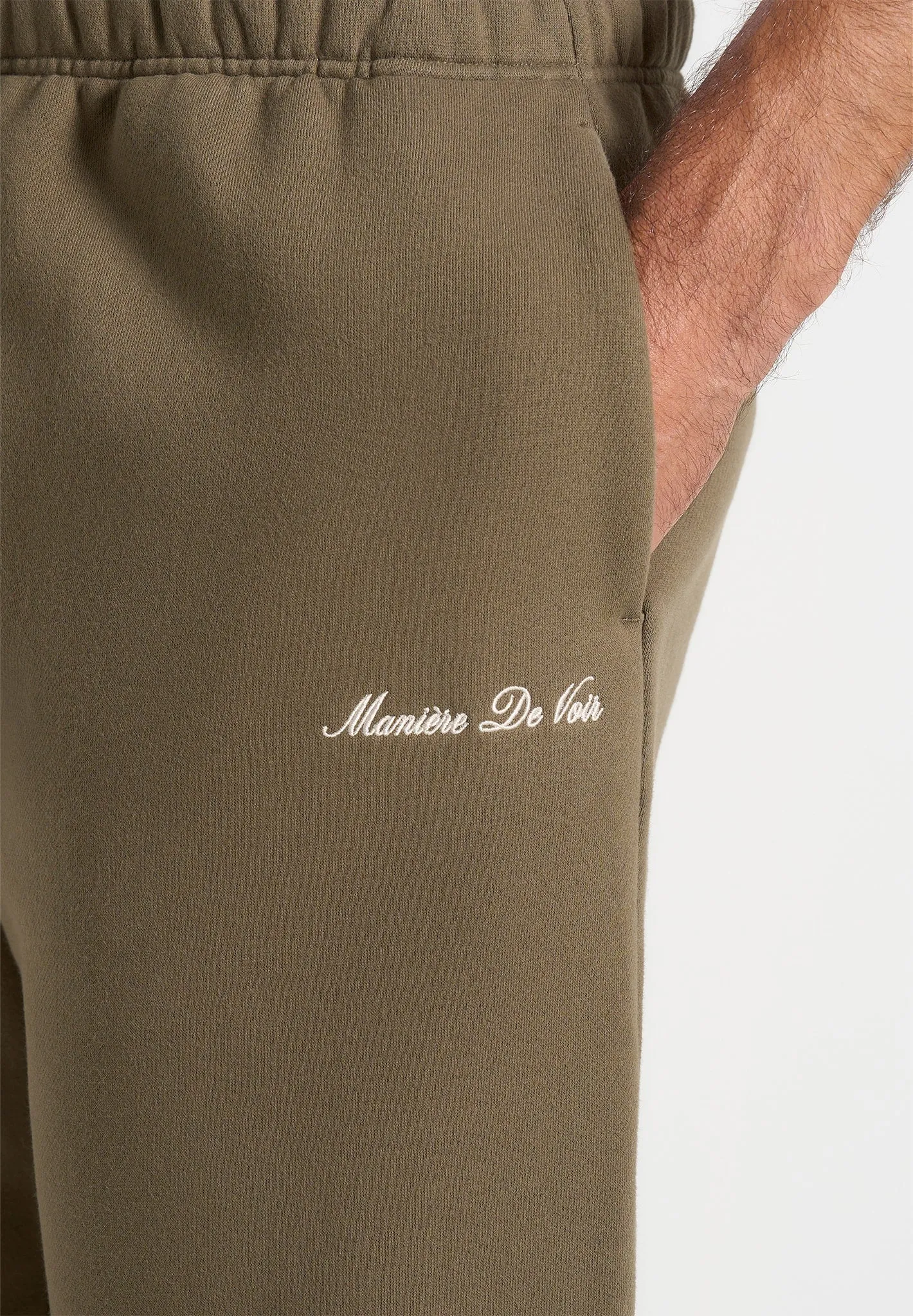Alistair - Signature Regular Fit Cuffed Joggers - Olive sold by Maniere De Voir product image thumbnail 3