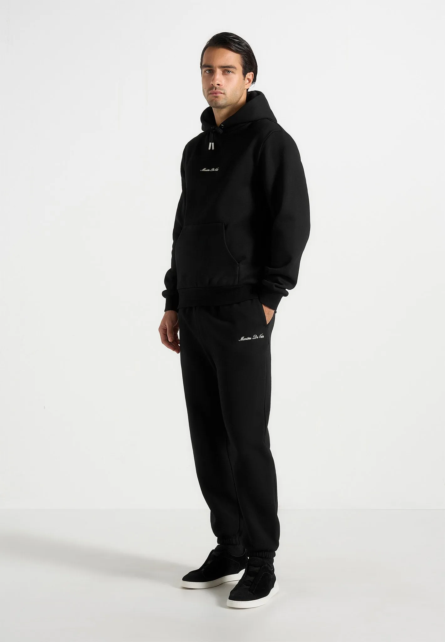 Alistair - Signature Regular Fit Cuffed Joggers - Black sold by Maniere De Voir product image thumbnail 3