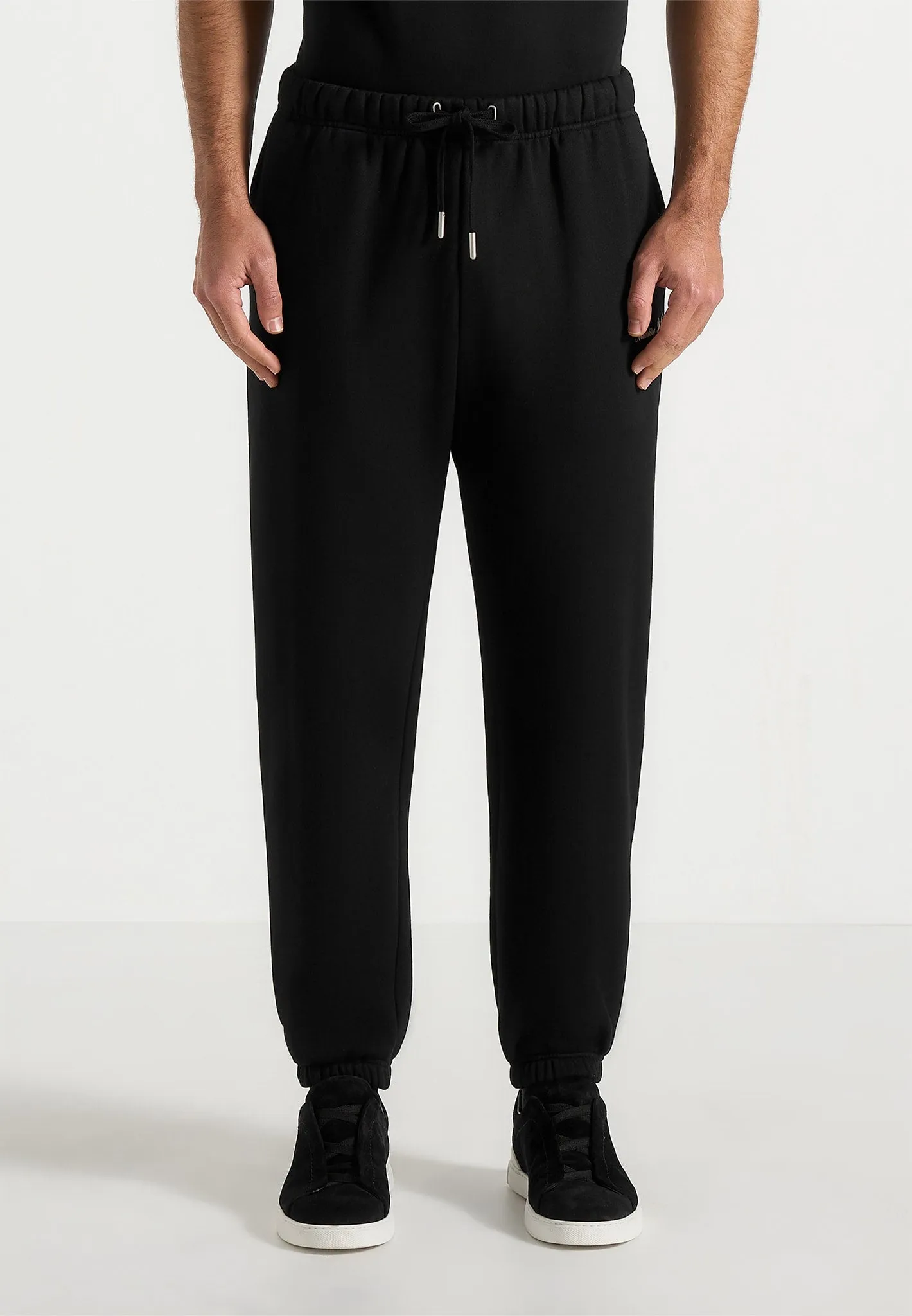 Alistair - Signature Regular Fit Cuffed Joggers - Black sold by Maniere De Voir product image thumbnail 5