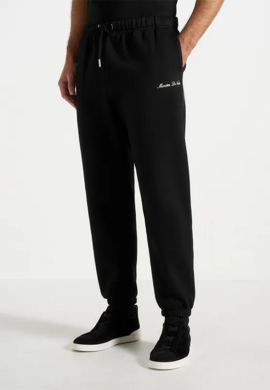 Alistair - Signature Regular Fit Cuffed Joggers - Black sold by Maniere De Voir