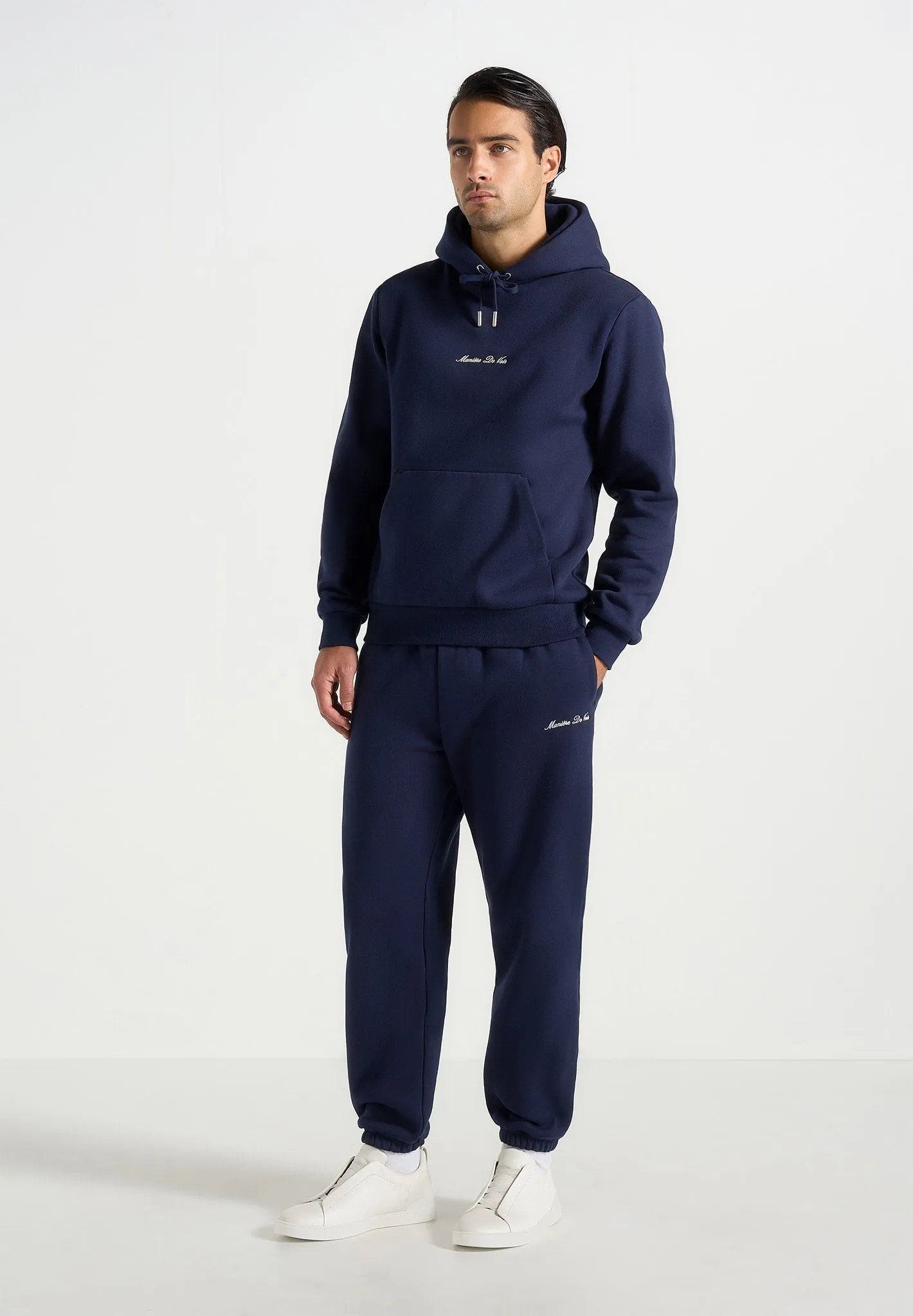 Alistair - Signature Regular Fit Cuffed Joggers - Navy sold by Maniere De Voir product image thumbnail 2
