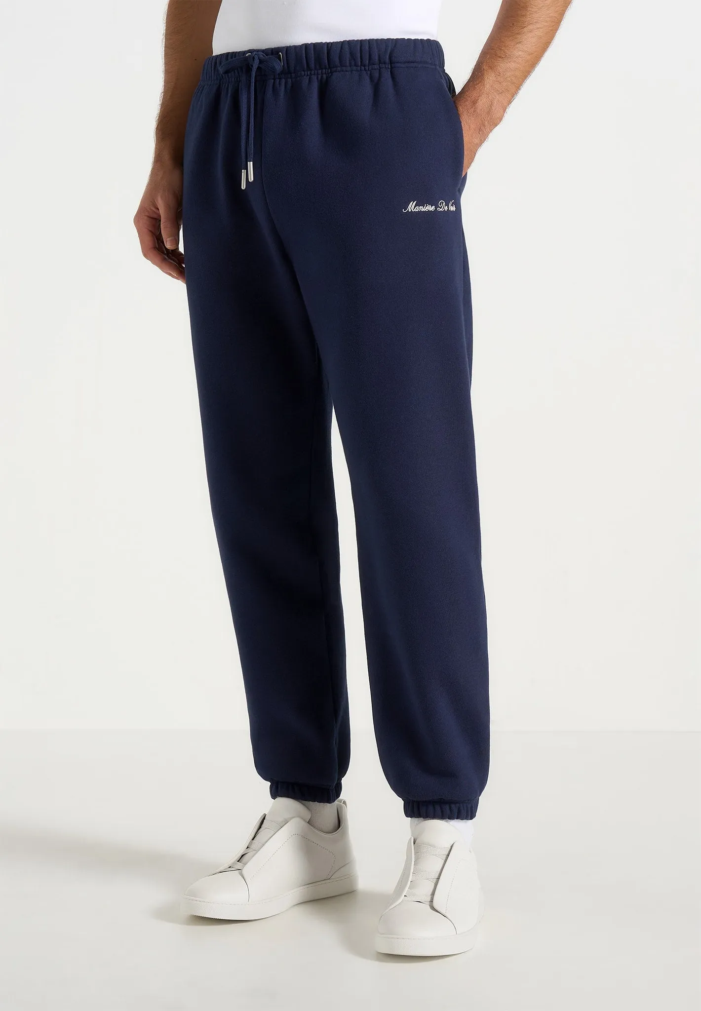Alistair - Signature Regular Fit Cuffed Joggers - Navy sold by Maniere De Voir