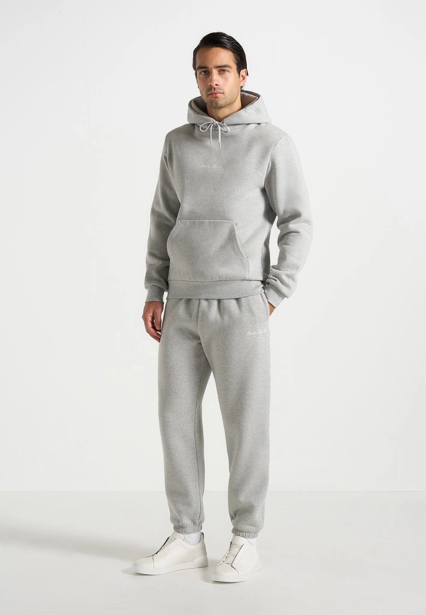 Alistair - Signature Regular Fit Cuffed Joggers - Marl Grey sold by Maniere De Voir product image thumbnail 2