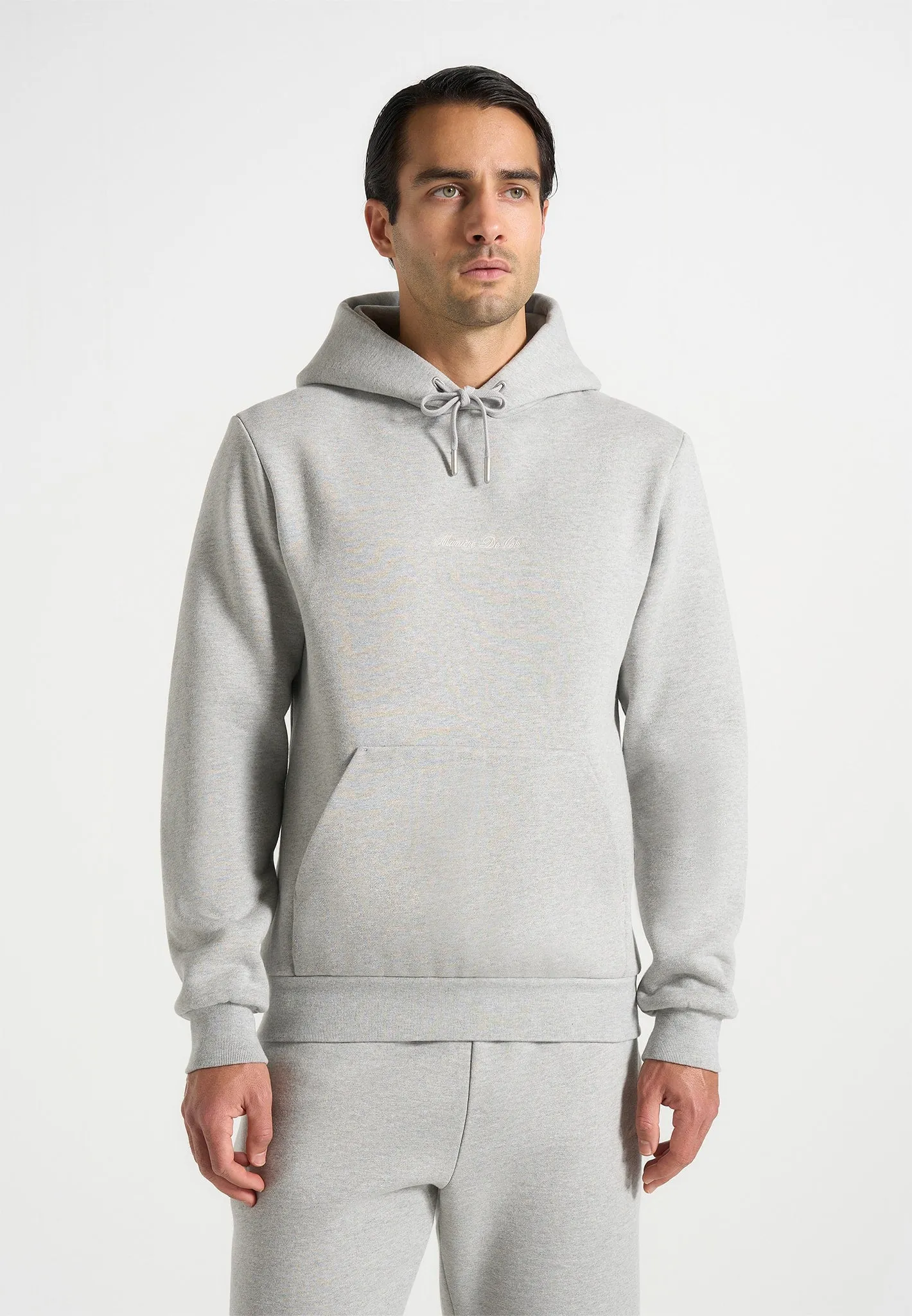 Gustave - Signature Regular Fitted Hoodie - Marl Grey sold by Maniere De Voir